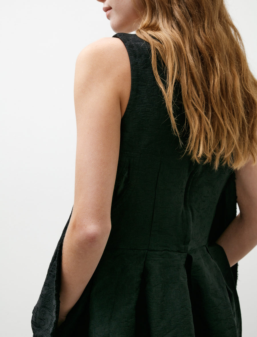 Scalloped Hem Sleeveless Dress Black - Image 6