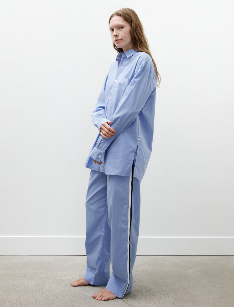 Poplin Grosgrain Stripe Pyjama Pants Cornflower Blue - Image 1