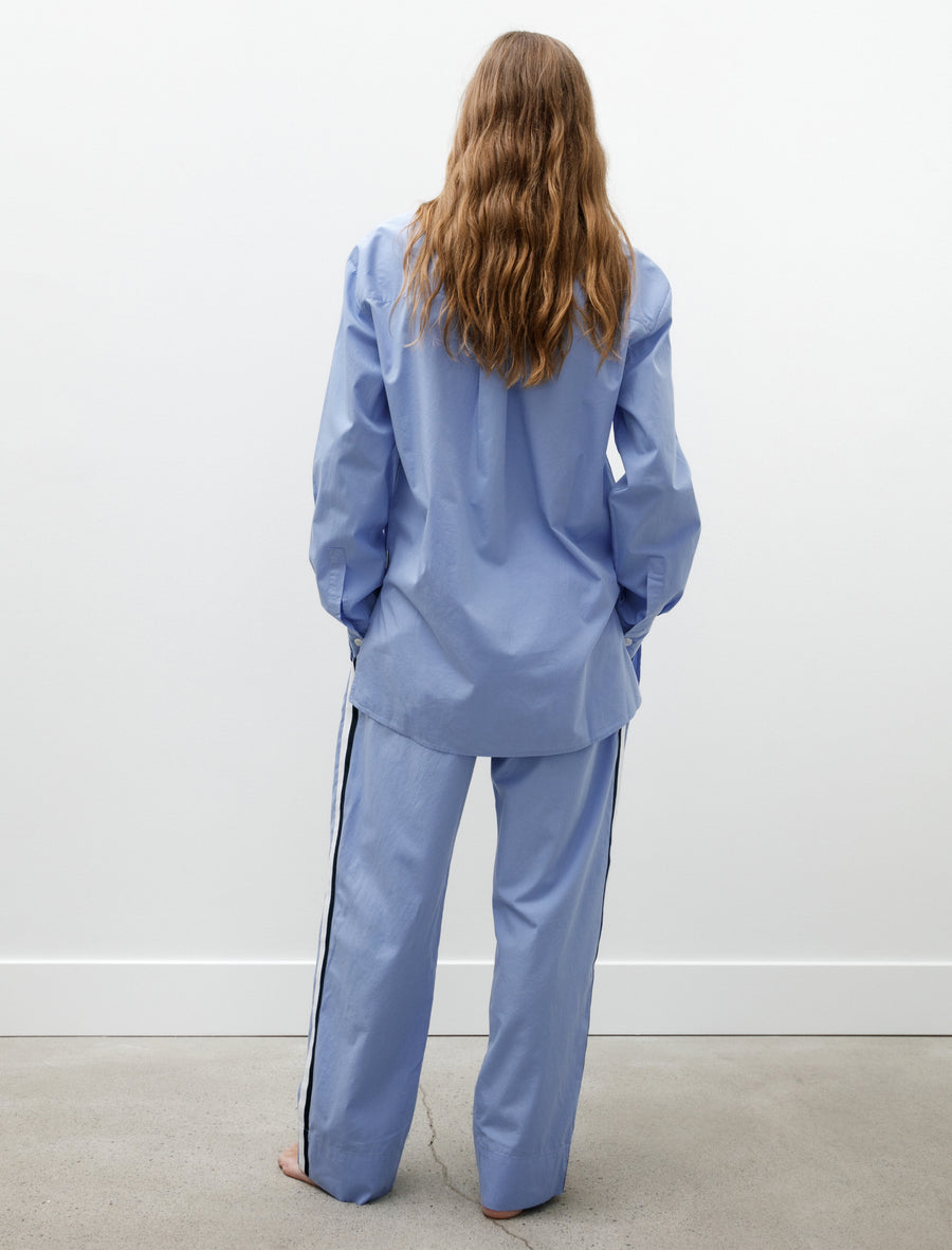 Poplin Grosgrain Stripe Pyjama Pants Cornflower Blue - Image 3