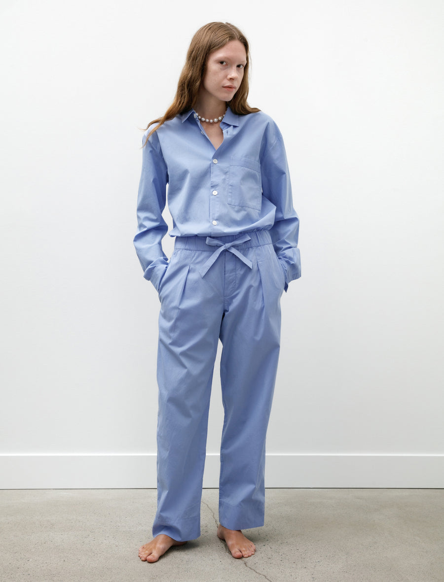 Poplin Grosgrain Stripe Pyjama Pants Cornflower Blue - Image 5