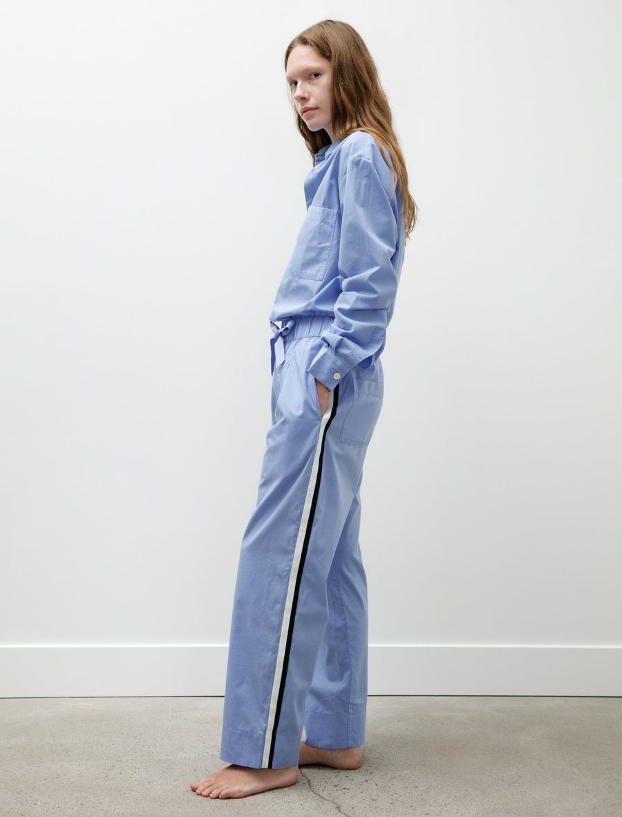 Poplin Grosgrain Stripe Pyjama Pants Cornflower Blue - Image 4