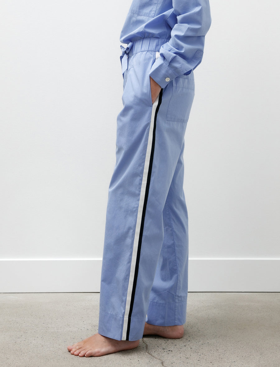 Poplin Grosgrain Stripe Pyjama Pants Cornflower Blue - Image 6