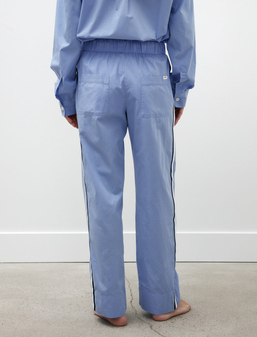Poplin Grosgrain Stripe Pyjama Pants Cornflower Blue - Image 7