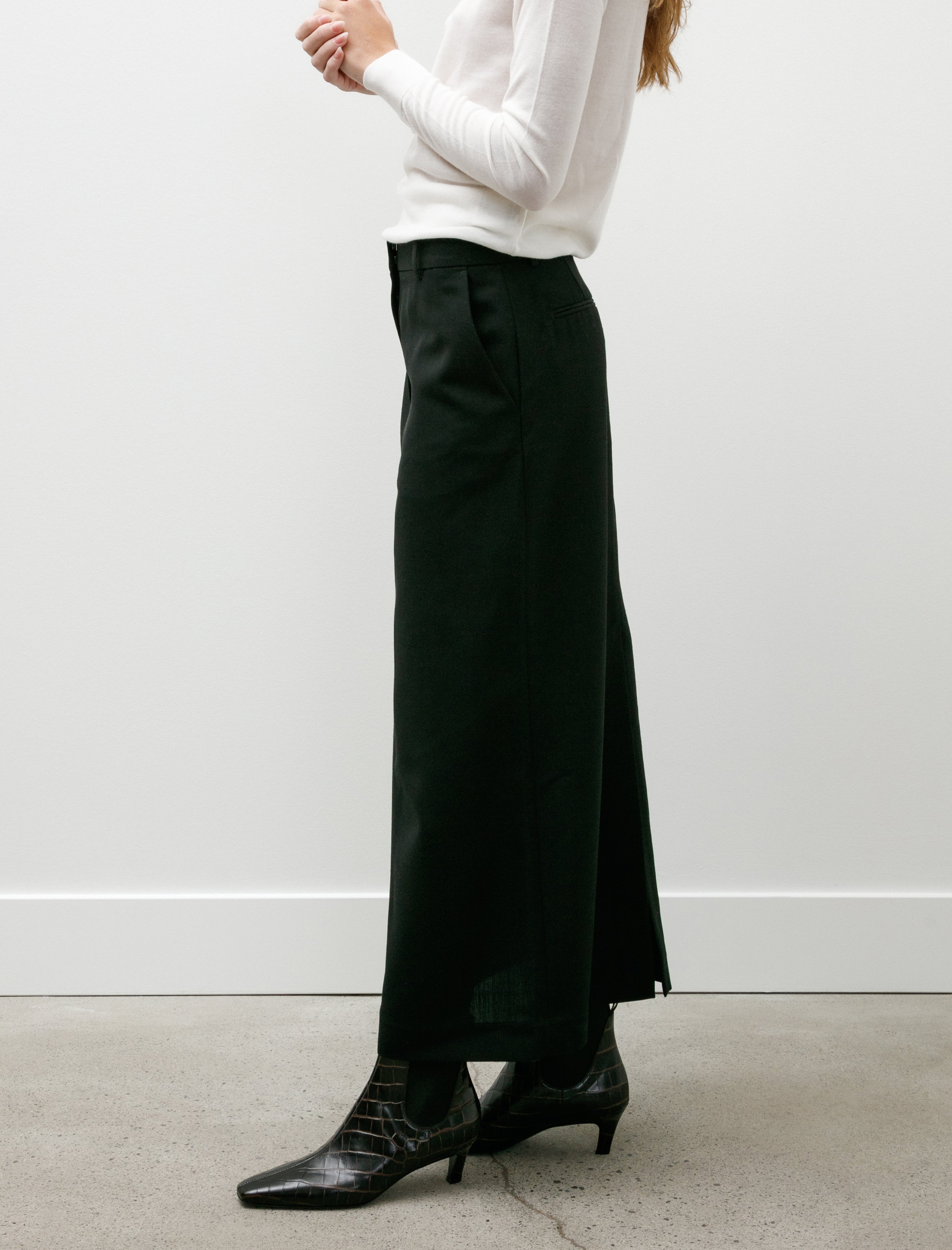 Totême Low Waist Straight Skirt Black