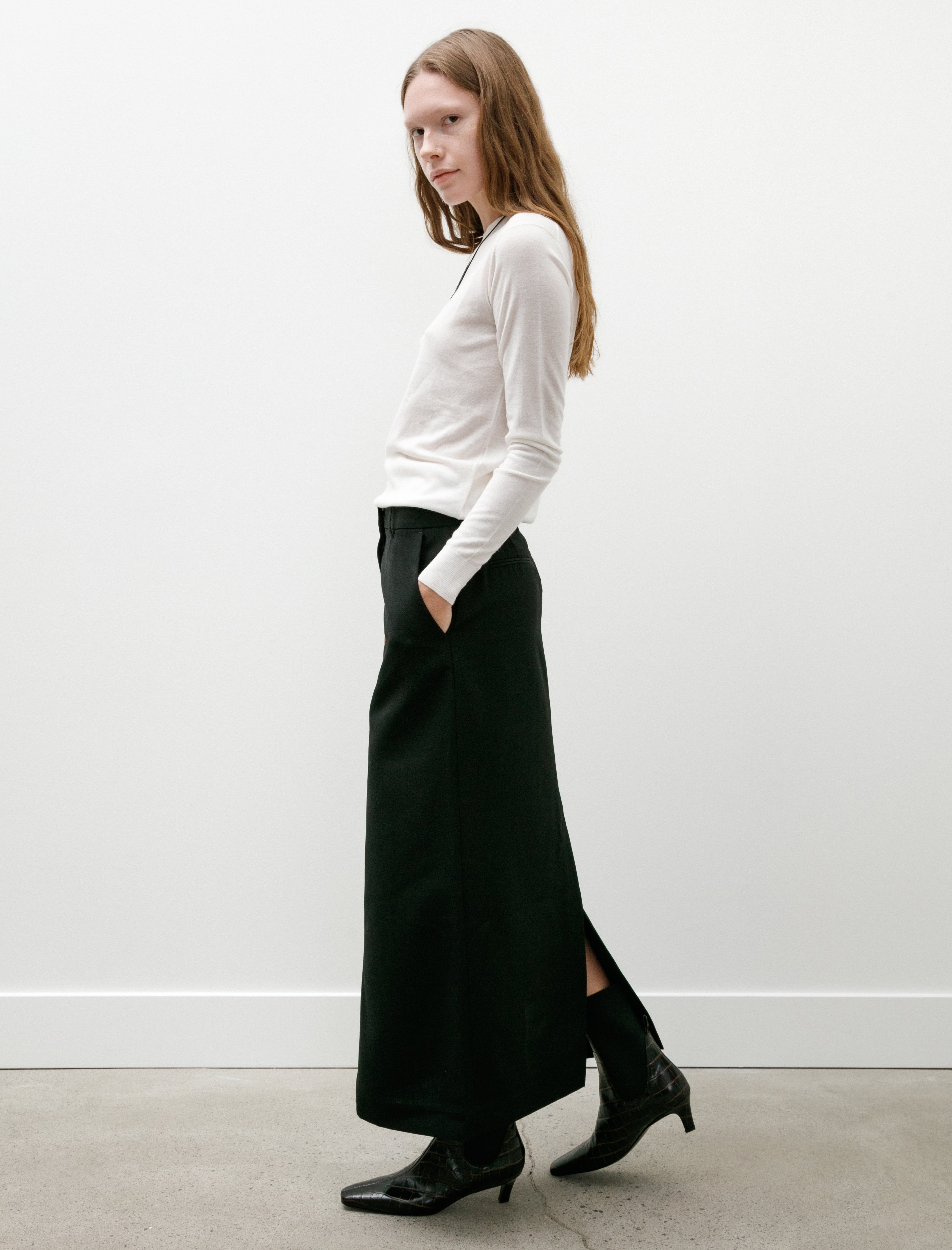Totême Low Waist Straight Skirt Black