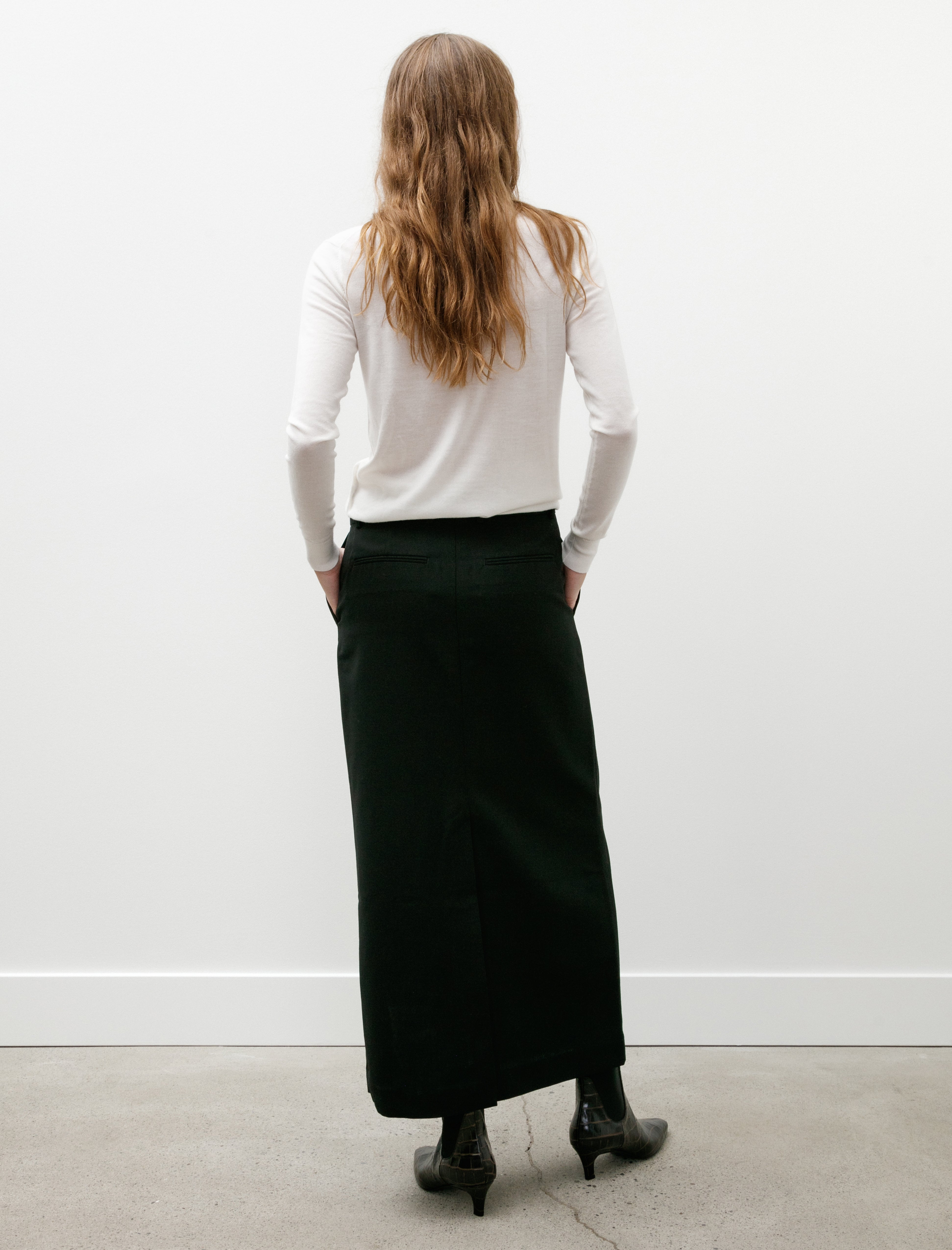 Totême Low Waist Straight Skirt Black