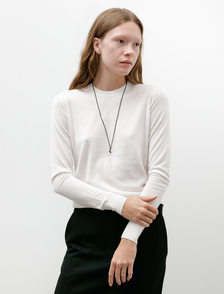 Fine Crew Knit Ecru - Image 1