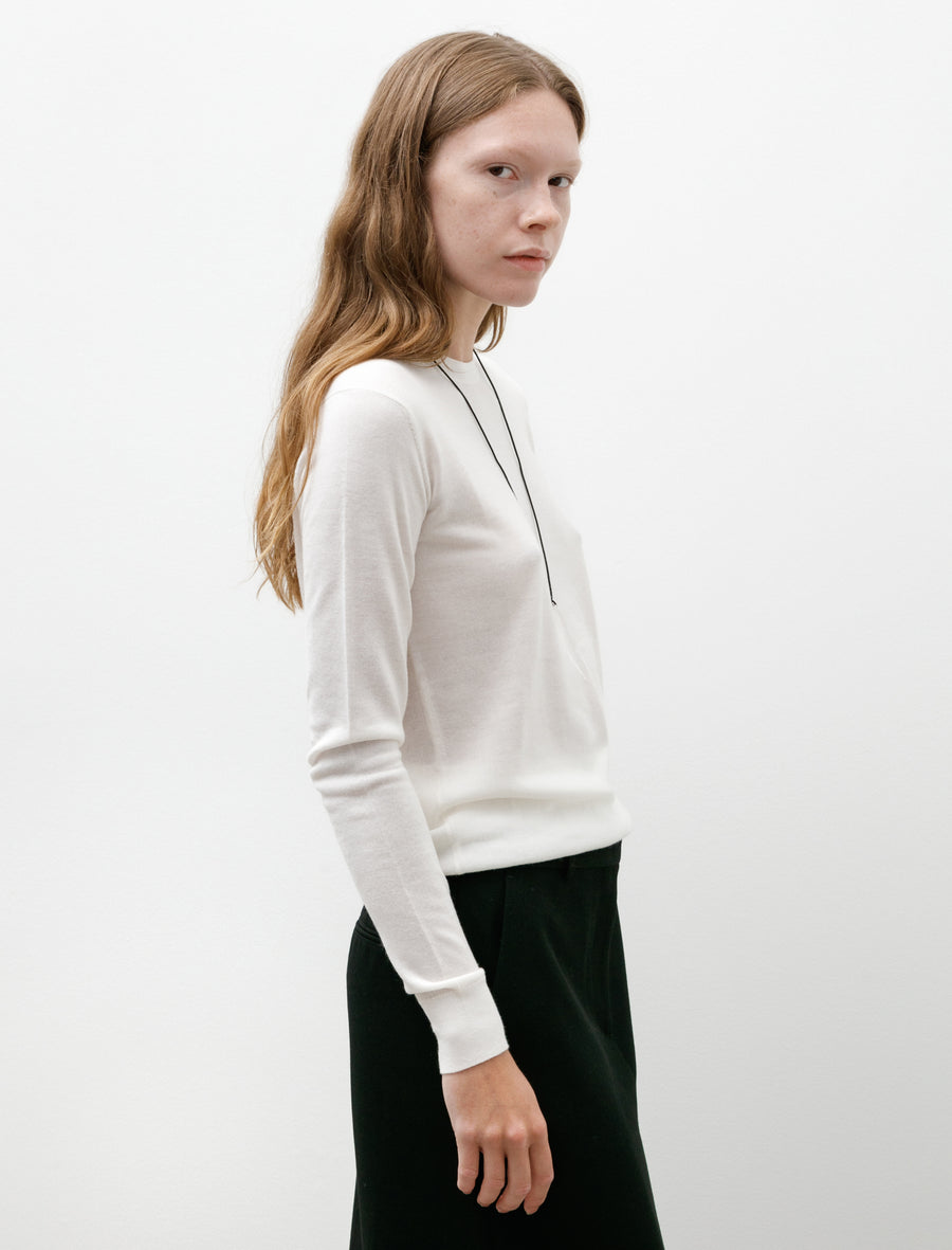 Fine Crew Knit Ecru - Image 3