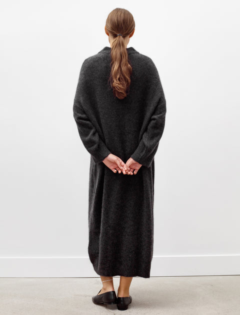 Dusan Oversized Roundneck Cashmere/Silk Dress Charcoal