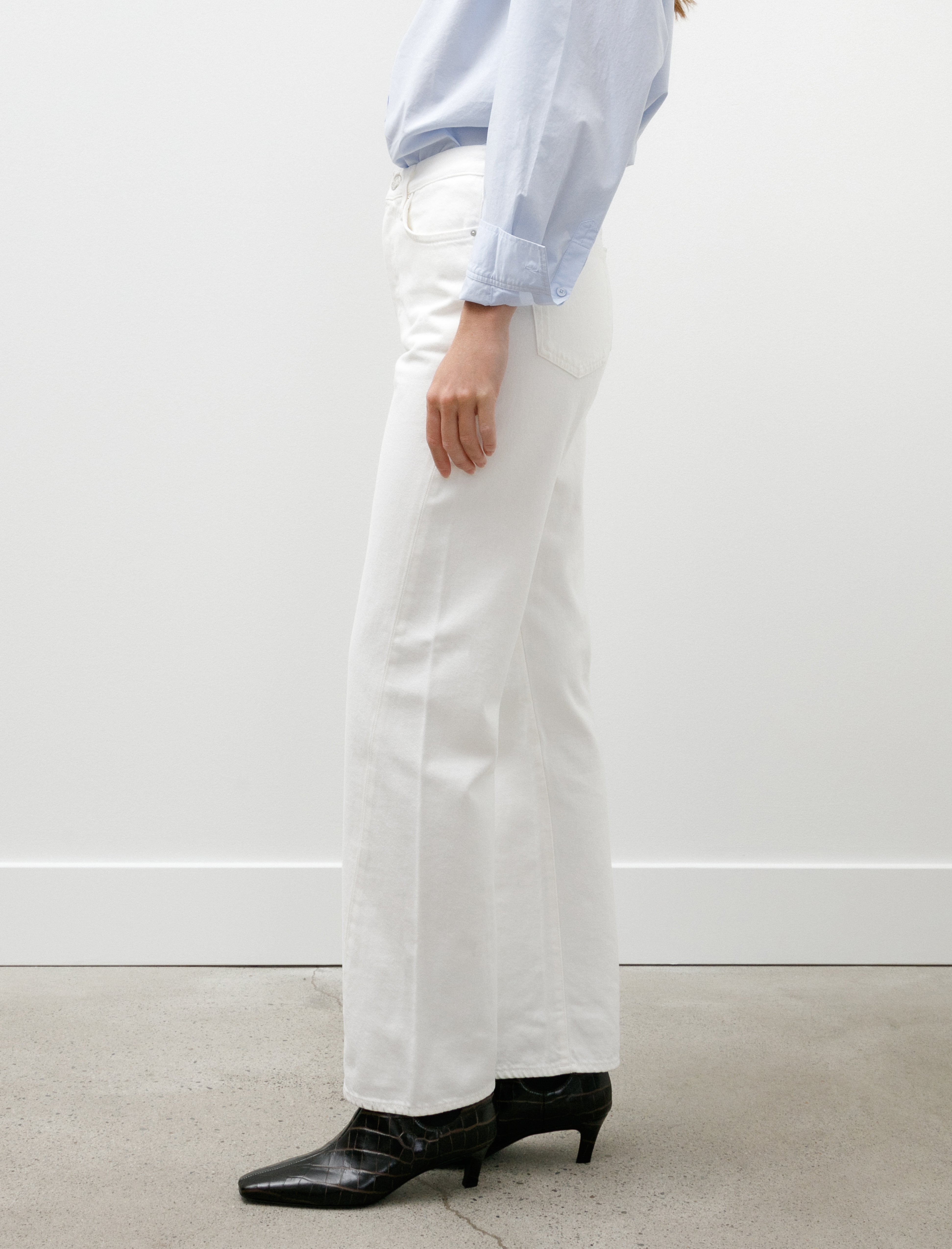 Totême Twisted Seam Denim Full Length Off White