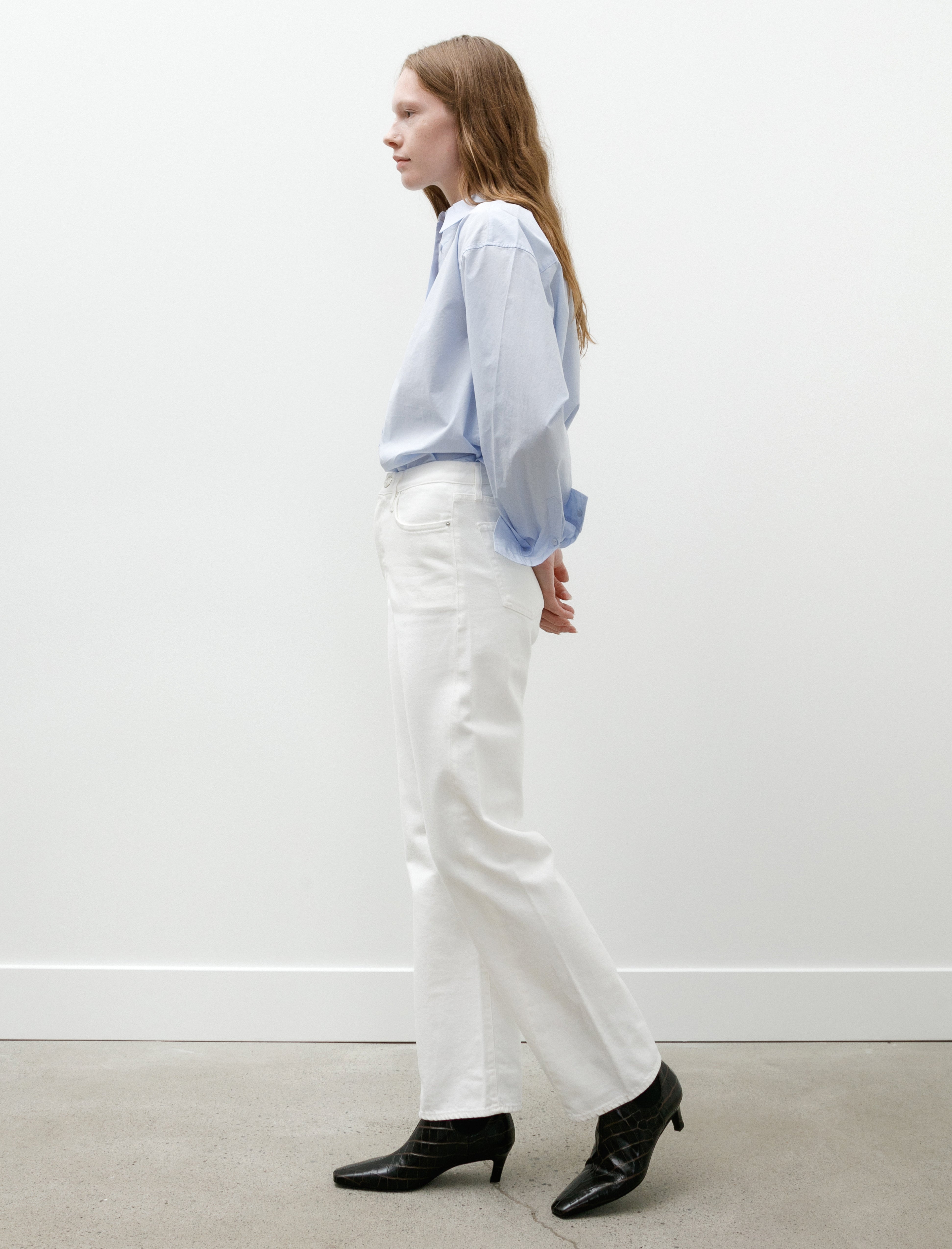 Totême Twisted Seam Denim Full Length Off White