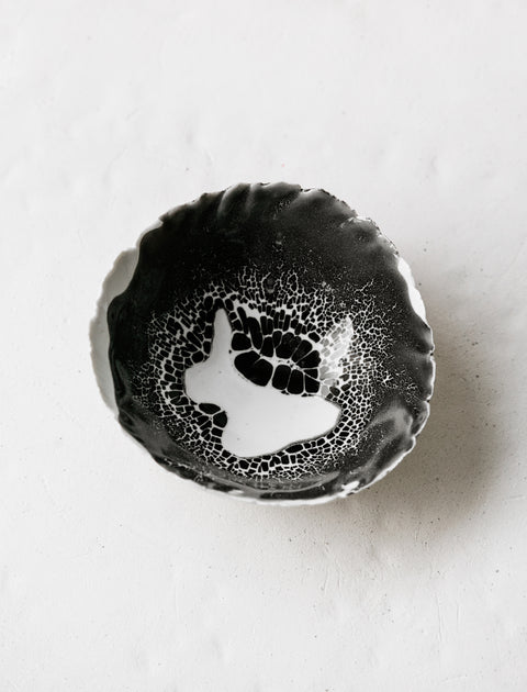 Nathalee Paolinelli Eggshell Dish Black and White Marbling