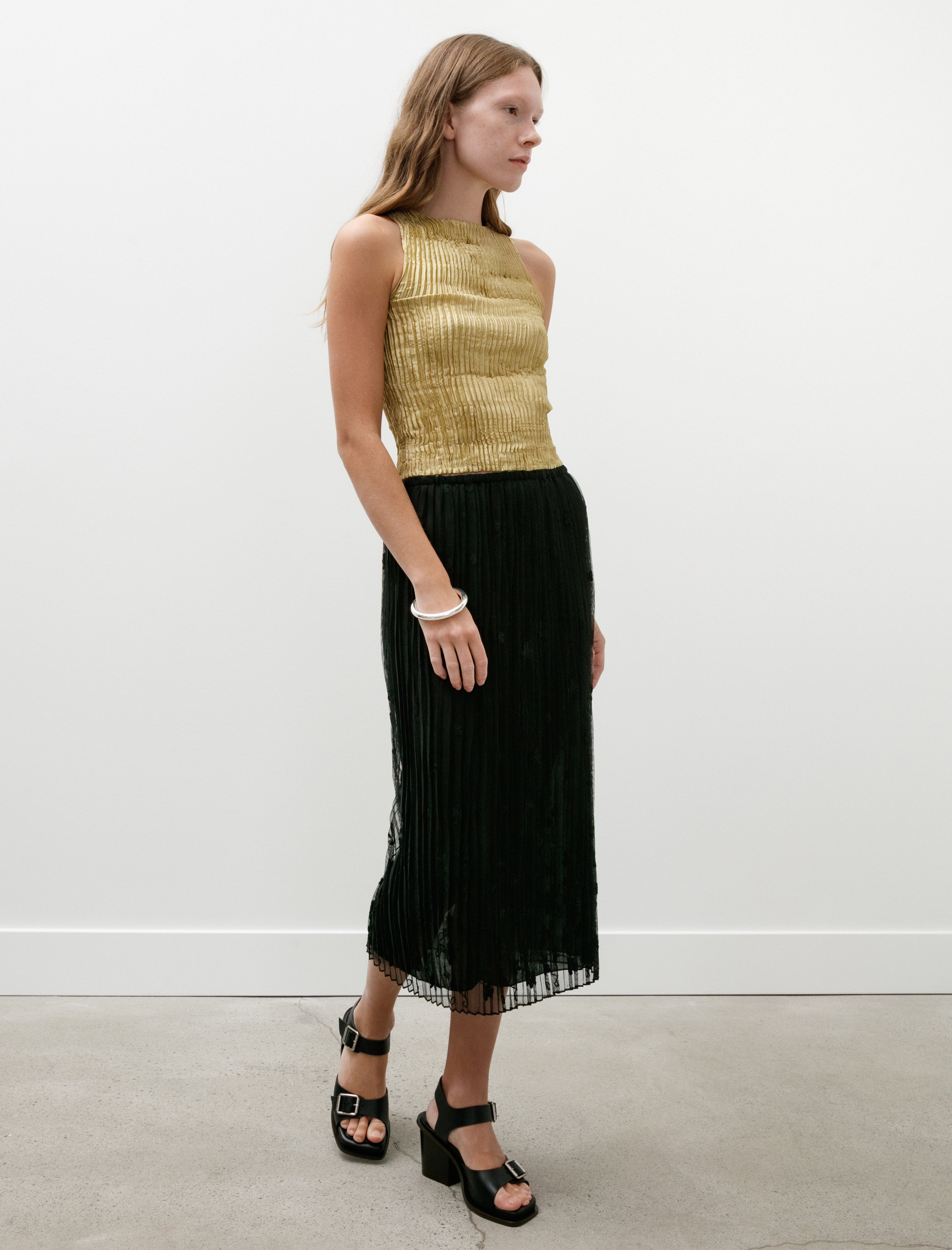 Totême Floral Tulle Skirt Black