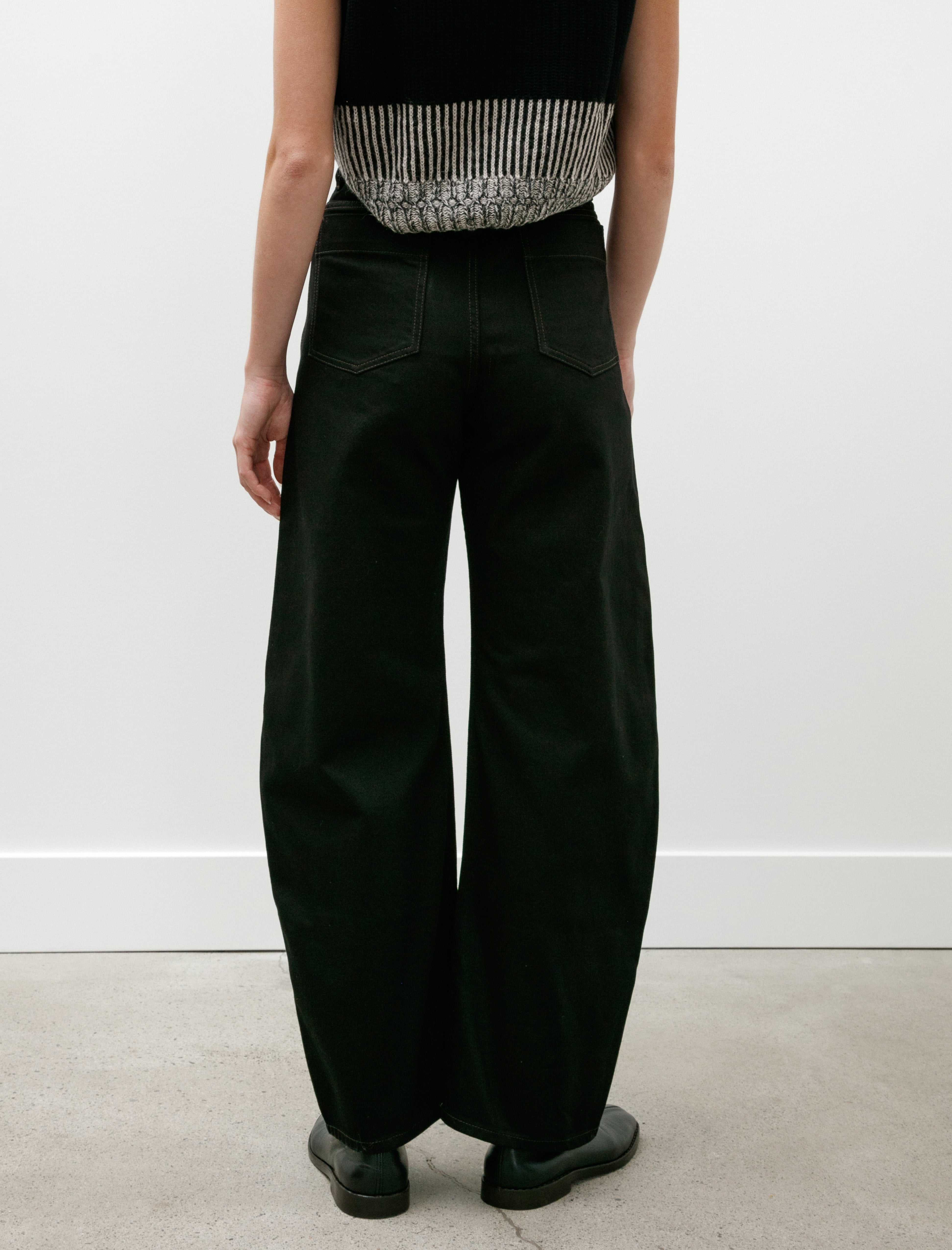 Lemaire High Waisted Curved Pants Black