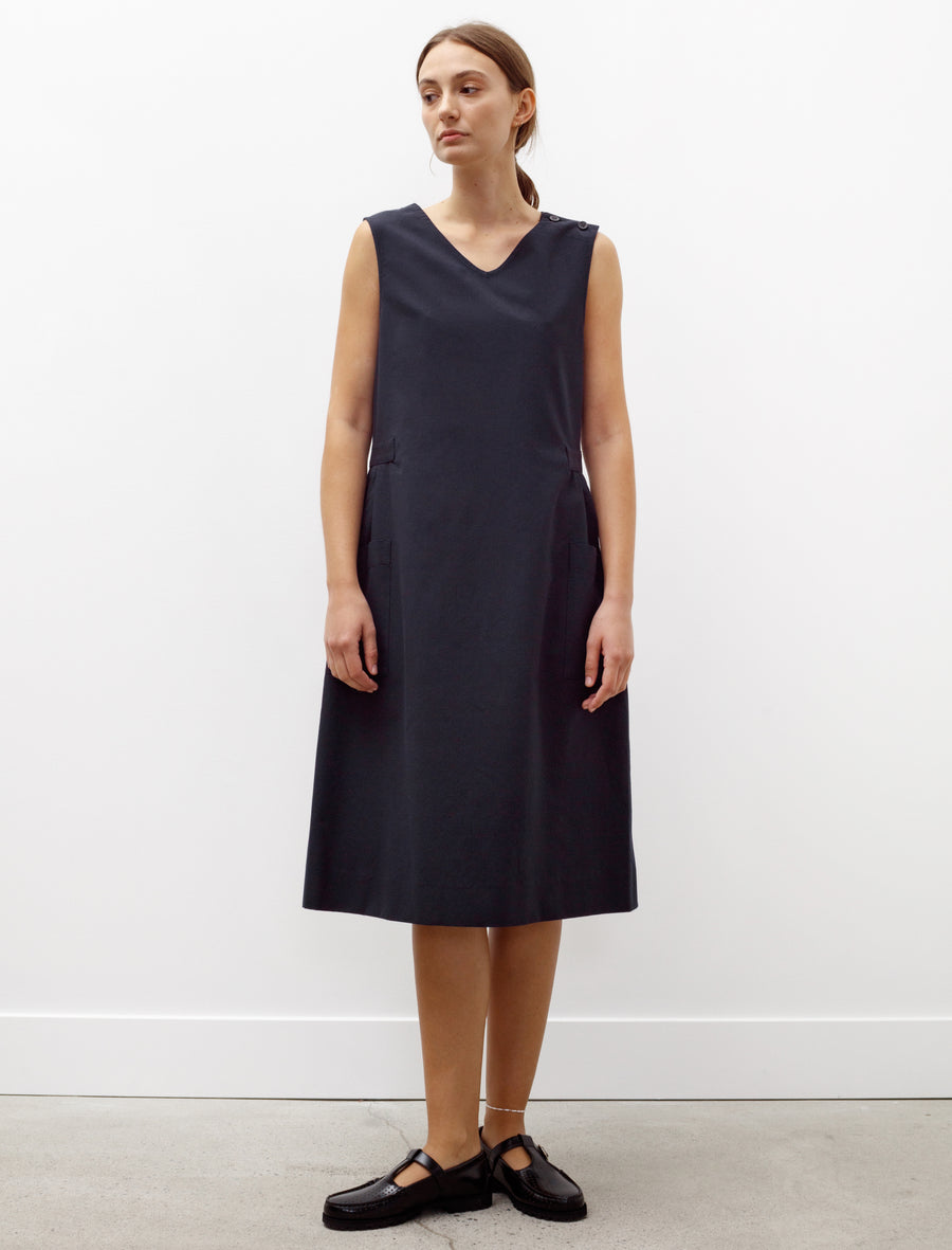 Margaret Howell Smock Dress Wool Cotton Ink Neighbour Margaret Howell Smock Dress Wool Cotton Ink Neighbour