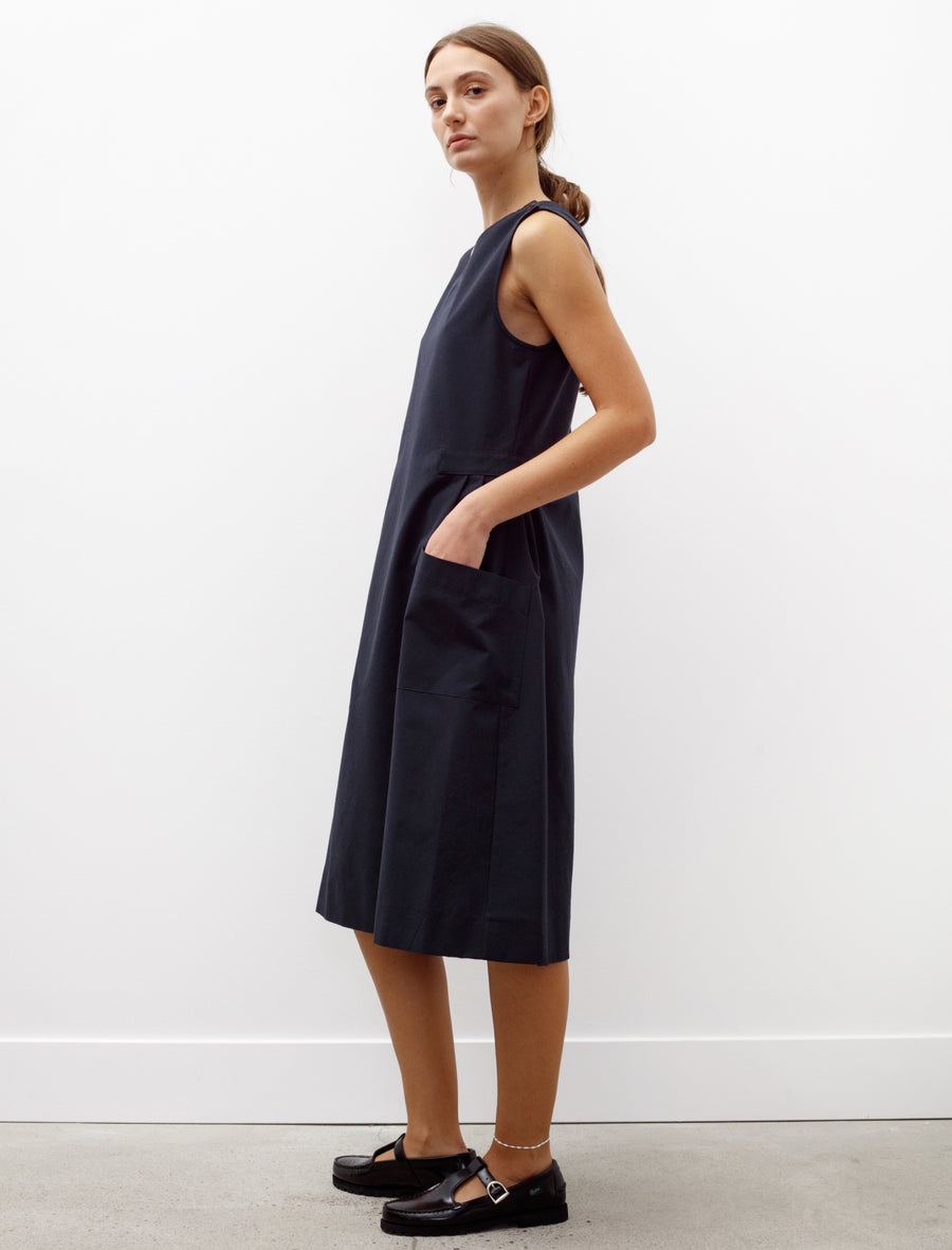margaret howell linen dress Linen Back Button Dress La Garonne