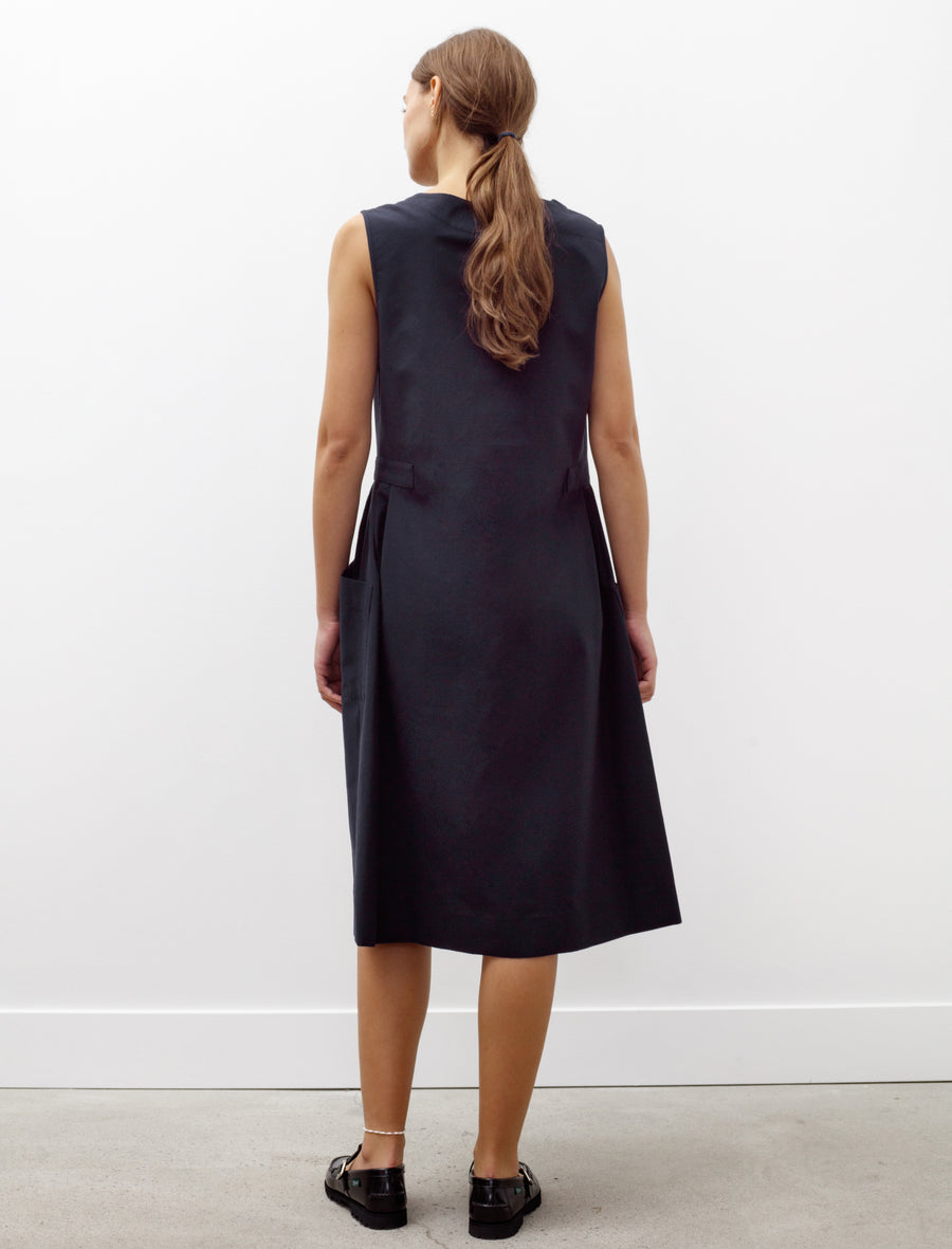 Margaret Howell Smock Dress Wool Cotton Ink Neighbour Margaret Howell Smock Dress Wool Cotton Ink Neighbour