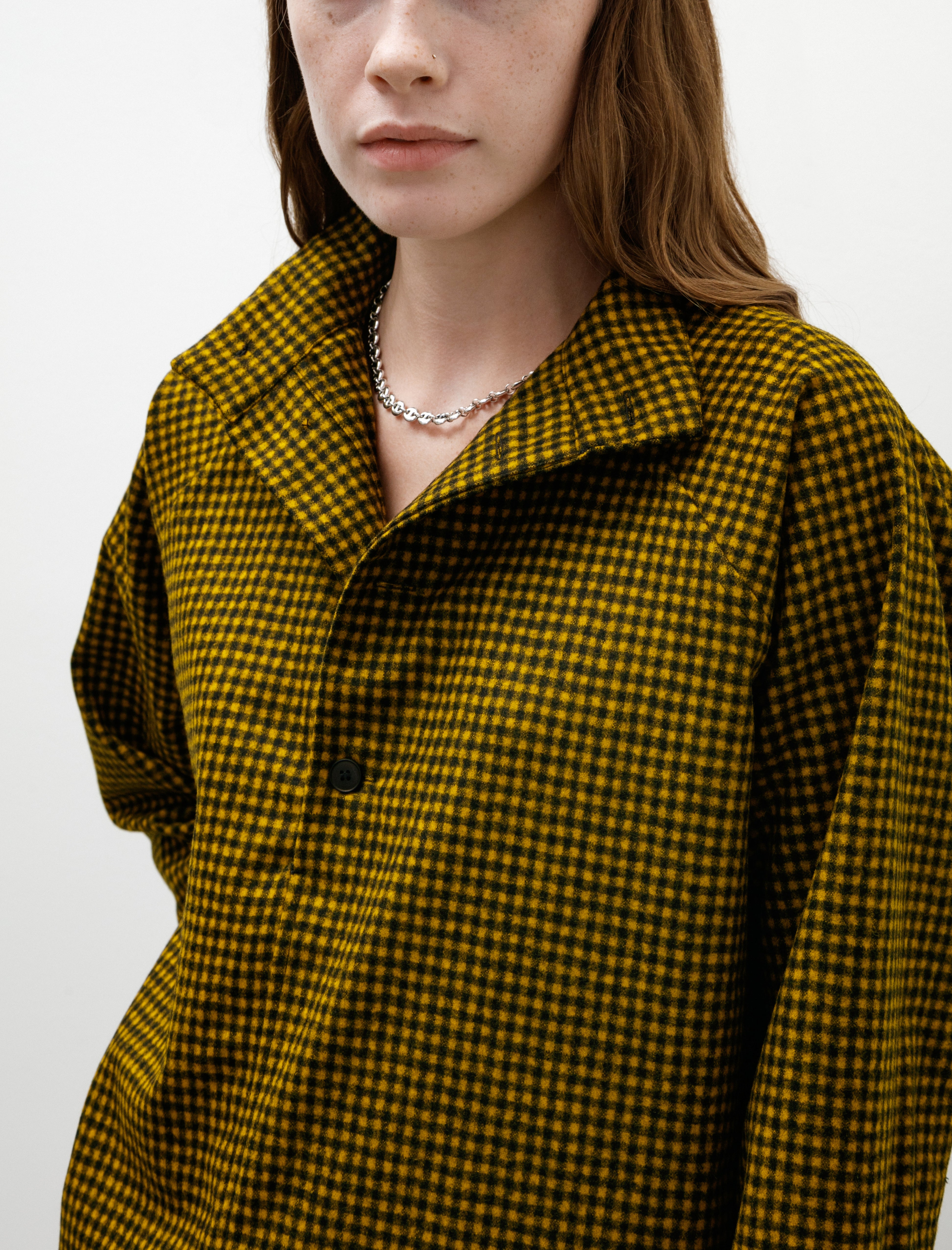 Unkruid Hütten Shirt Black Yellow Checked Fine Loden