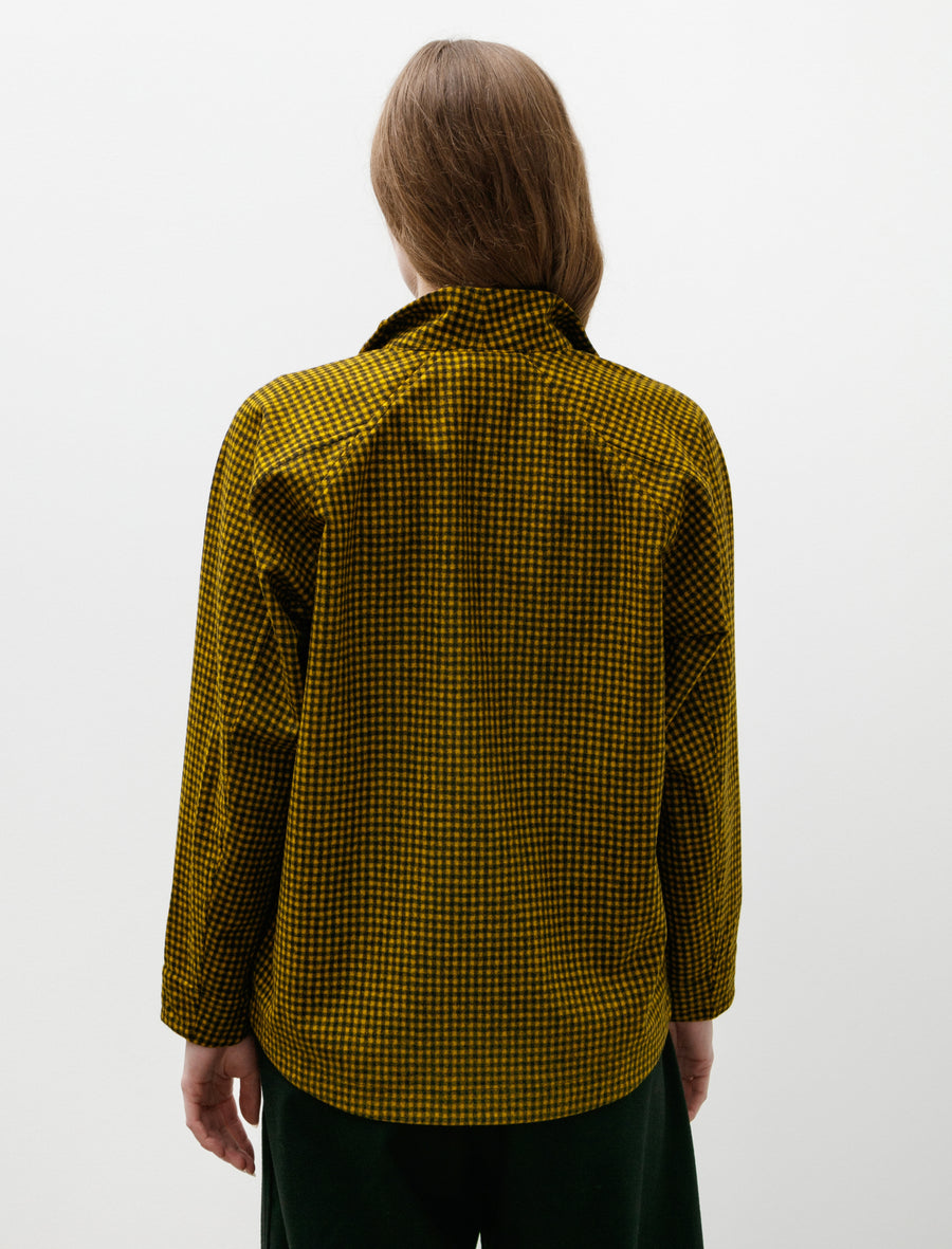 Hütten Shirt Black Yellow Checked Fine Loden - Image 4