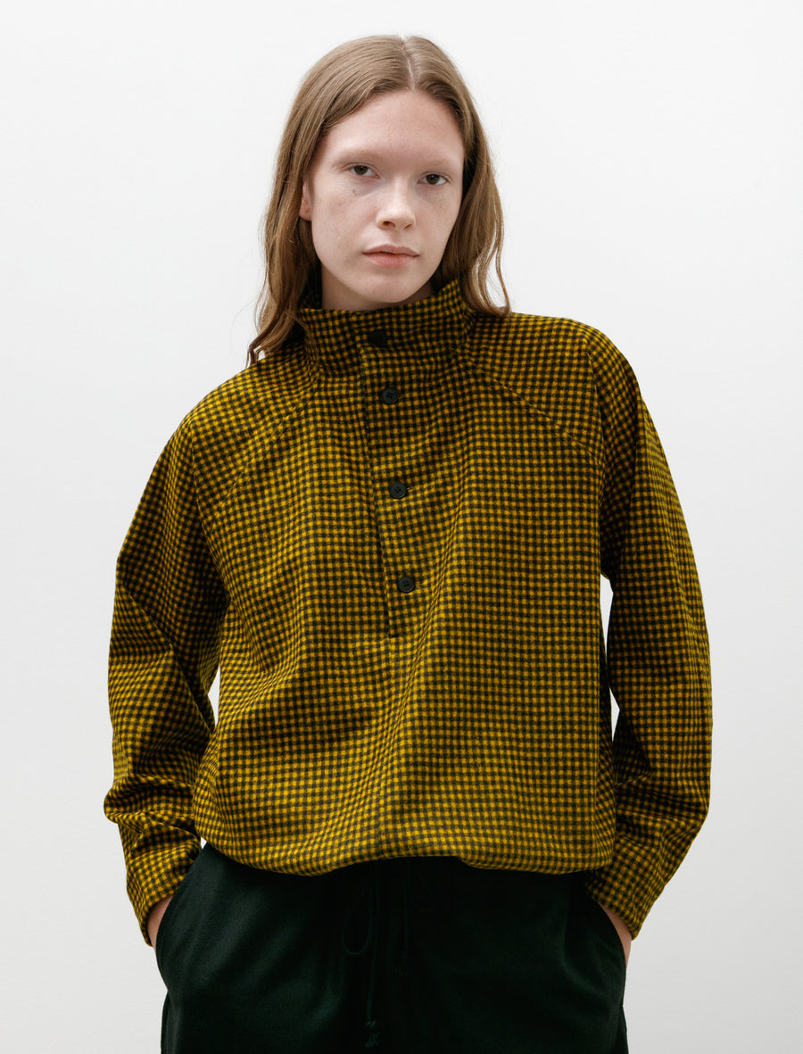Hütten Shirt Black Yellow Checked Fine Loden - Image 6