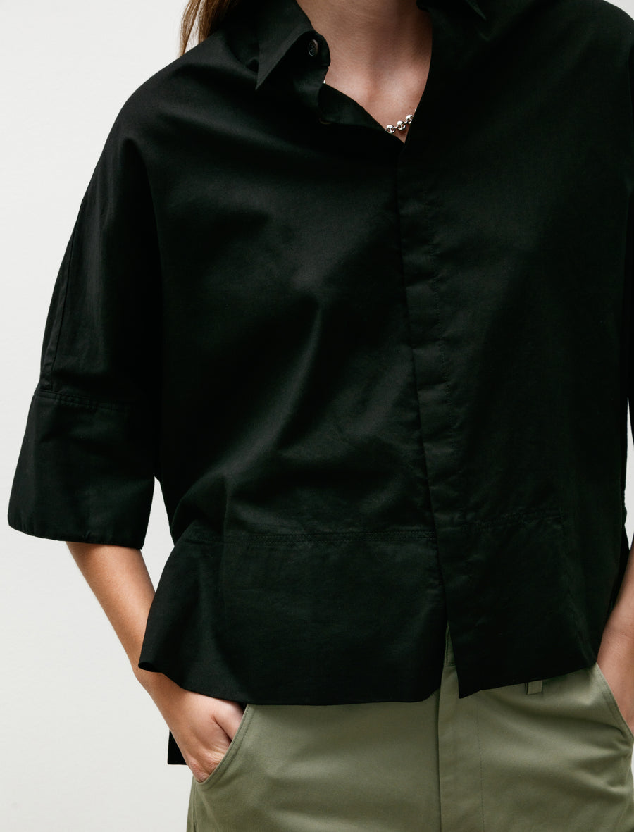 Wide Cuffs Shirt Black - Image 2