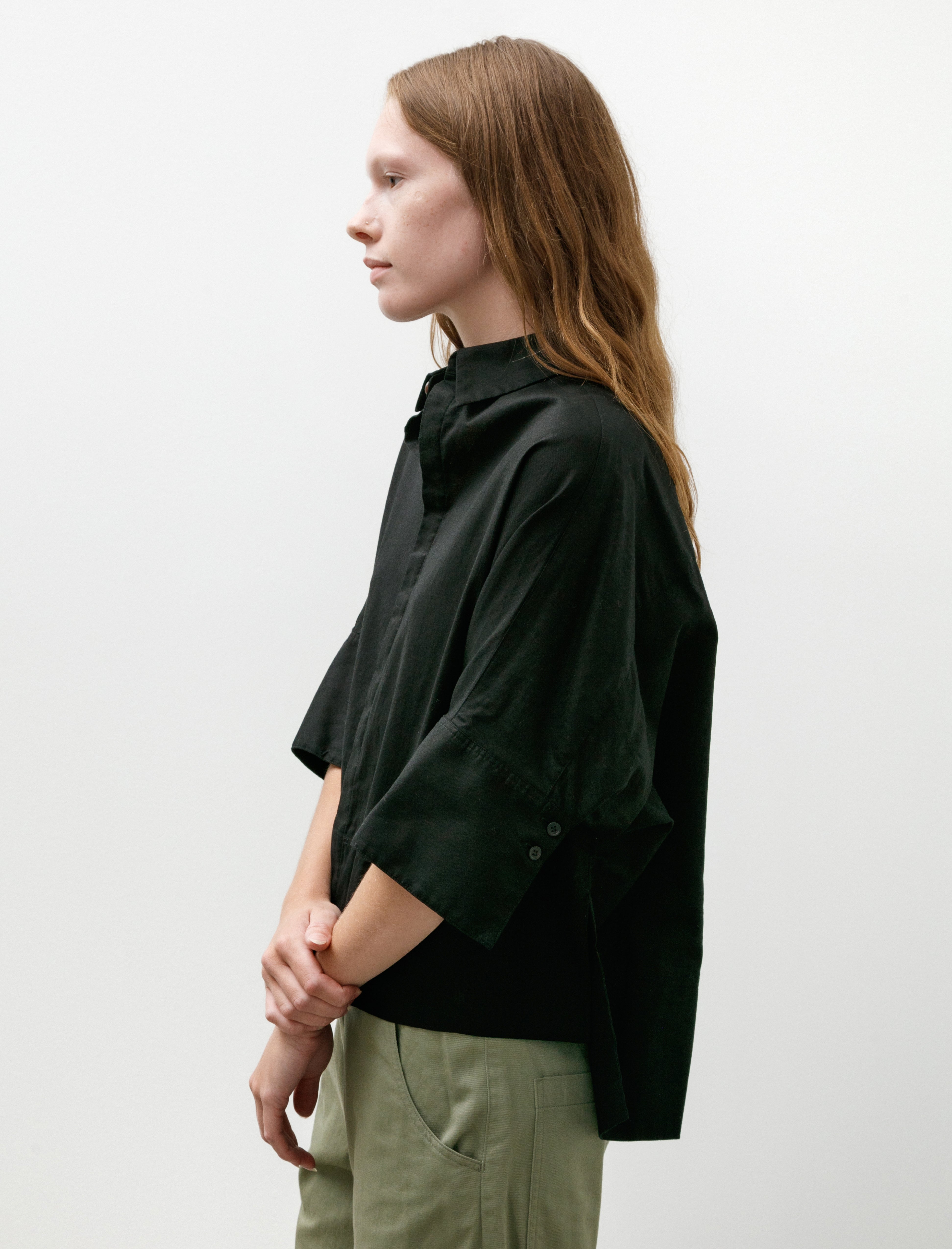 Y's by Yohji Yamamoto-Wide Cuffs Shirt Black