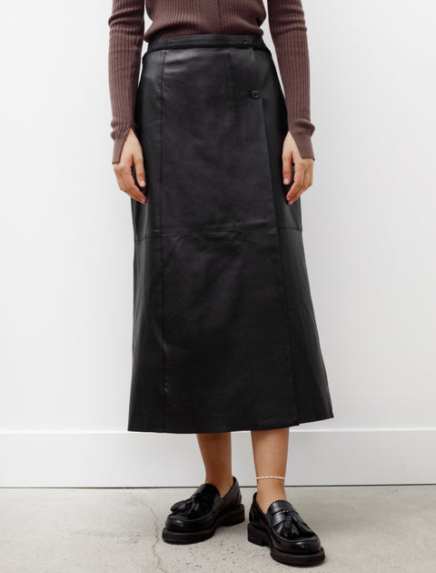 Our Legacy Leather Sarong Skirt Black