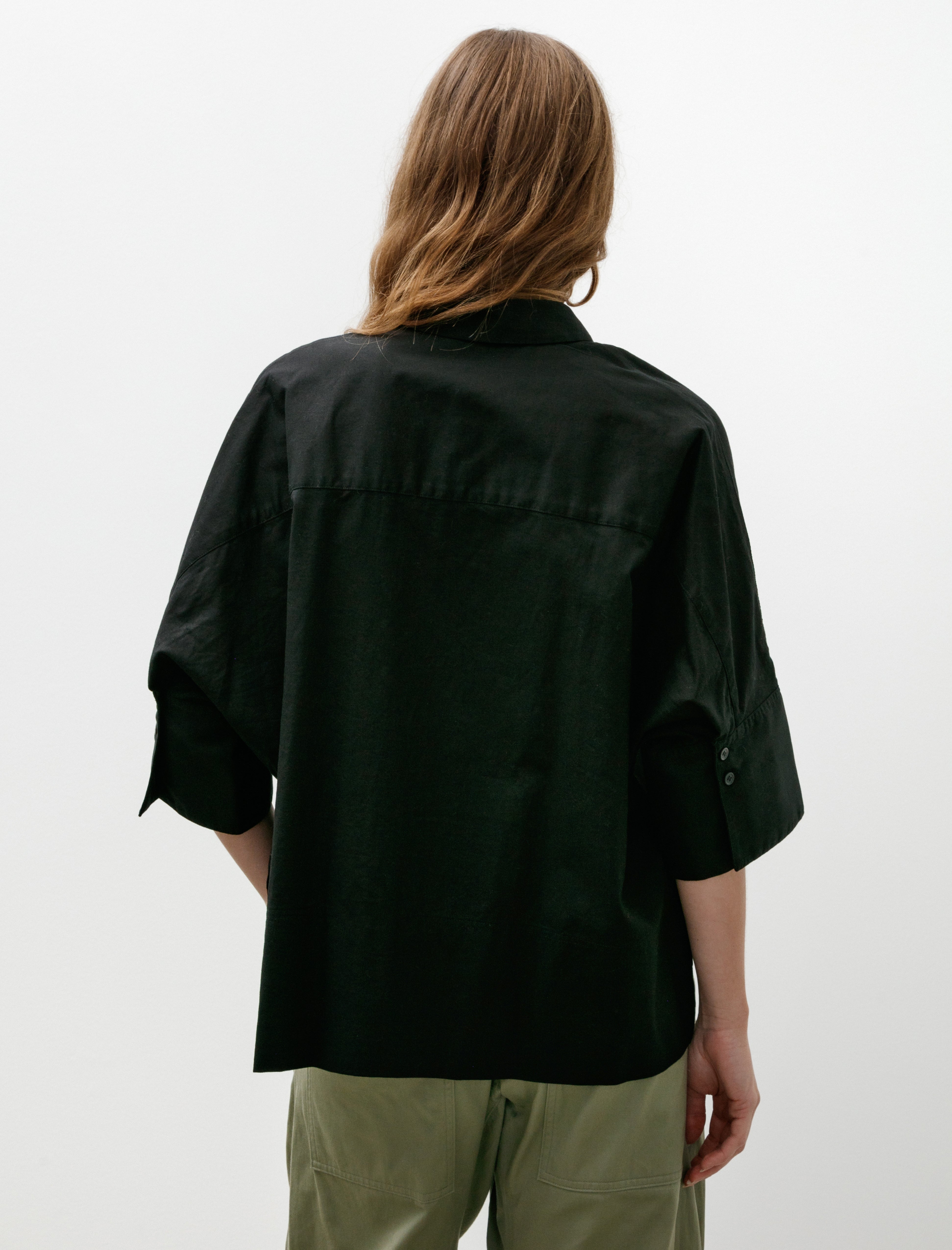 Y's by Yohji Yamamoto-Wide Cuffs Shirt Black