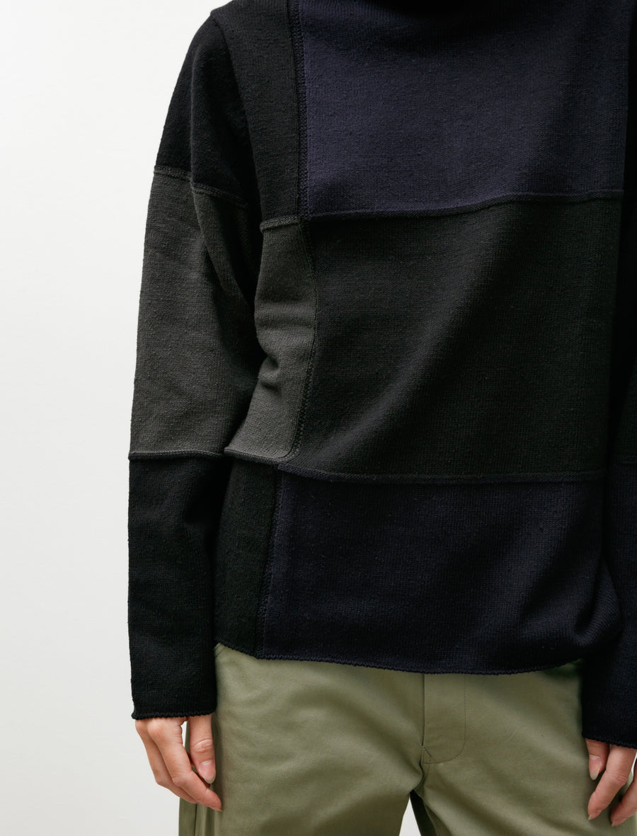High Neck Squares Pullover Grey/Navy - Image 2