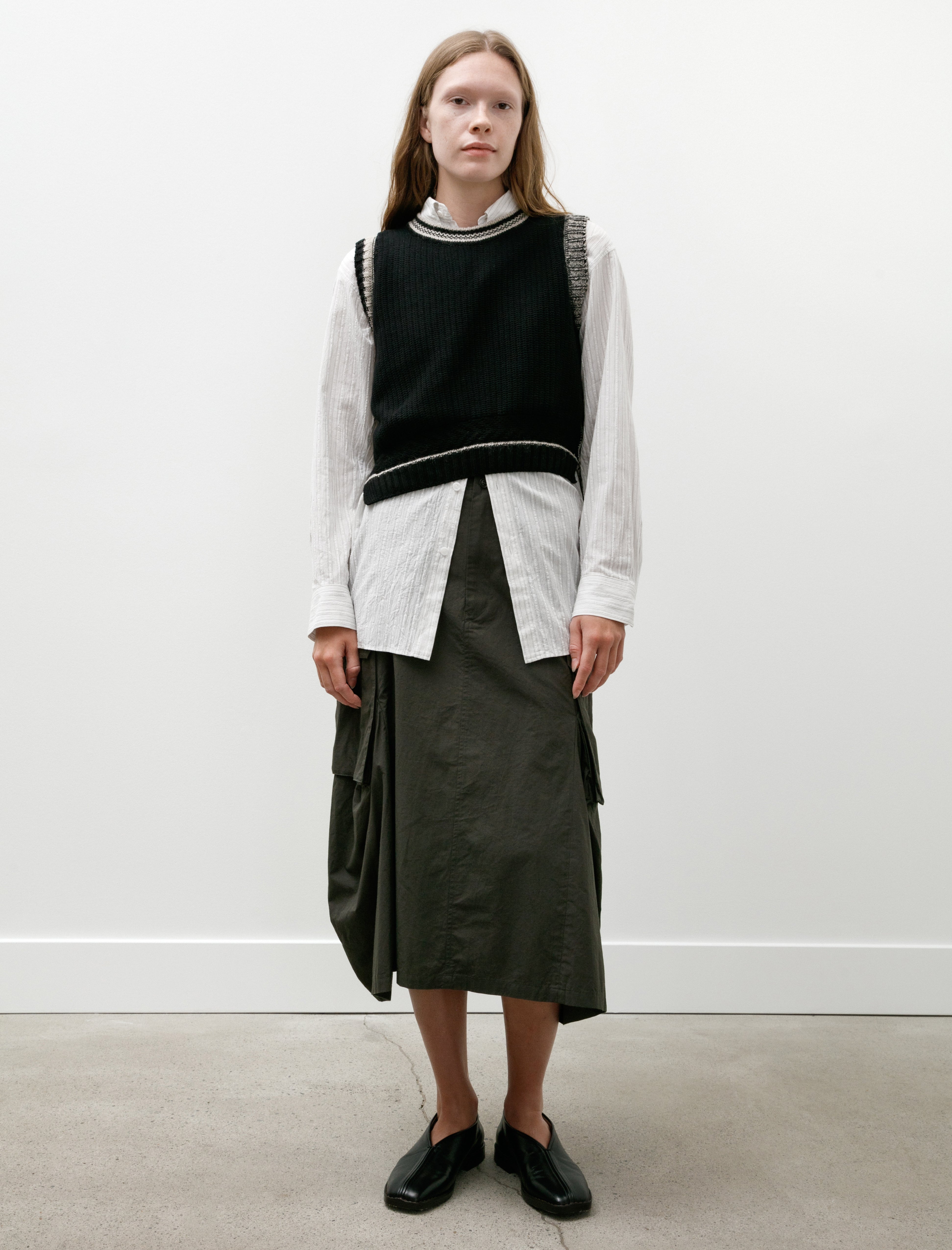 Design Knit Vest Black/White