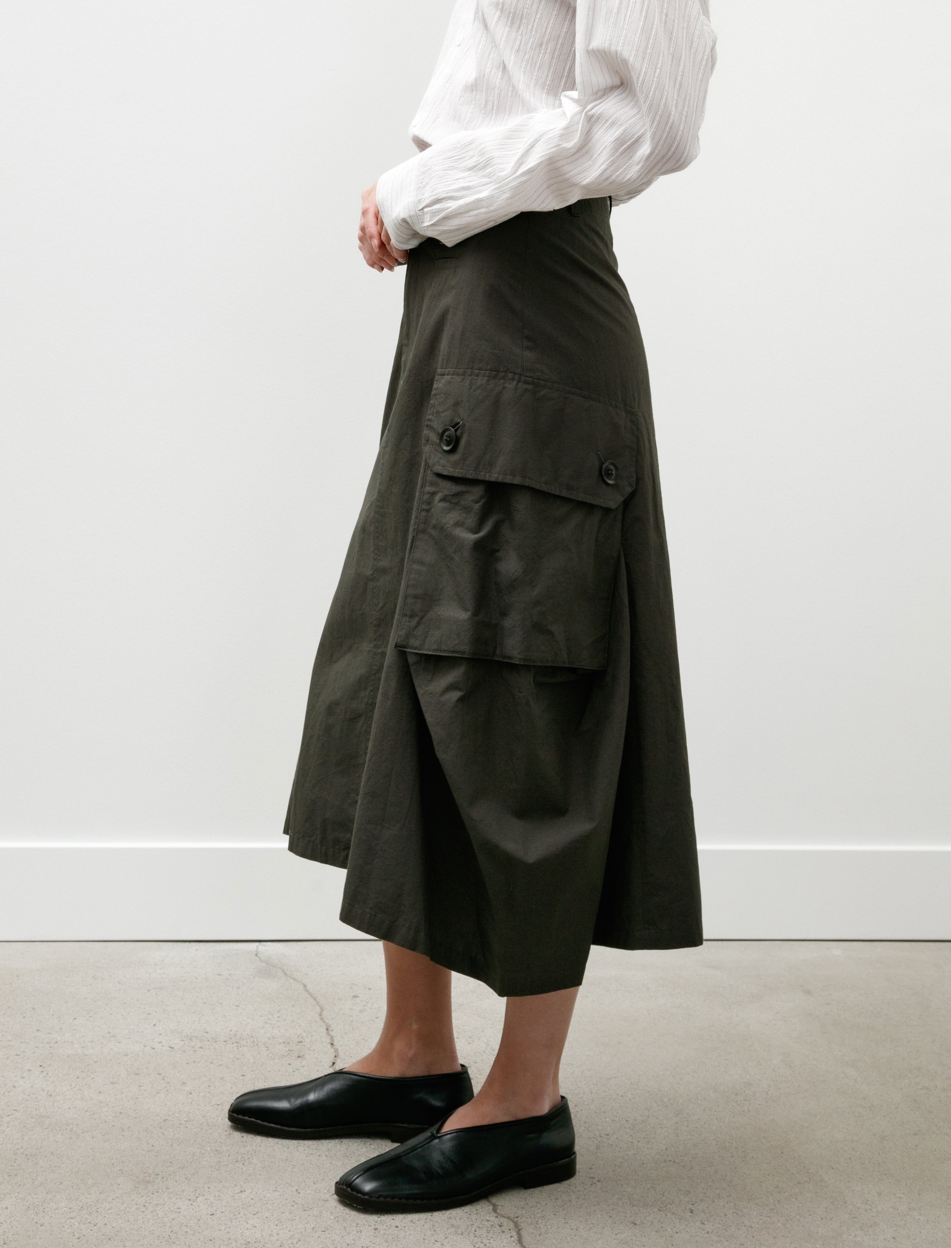 Y's by Yohji Yamamoto-Cargo Skirt Khaki