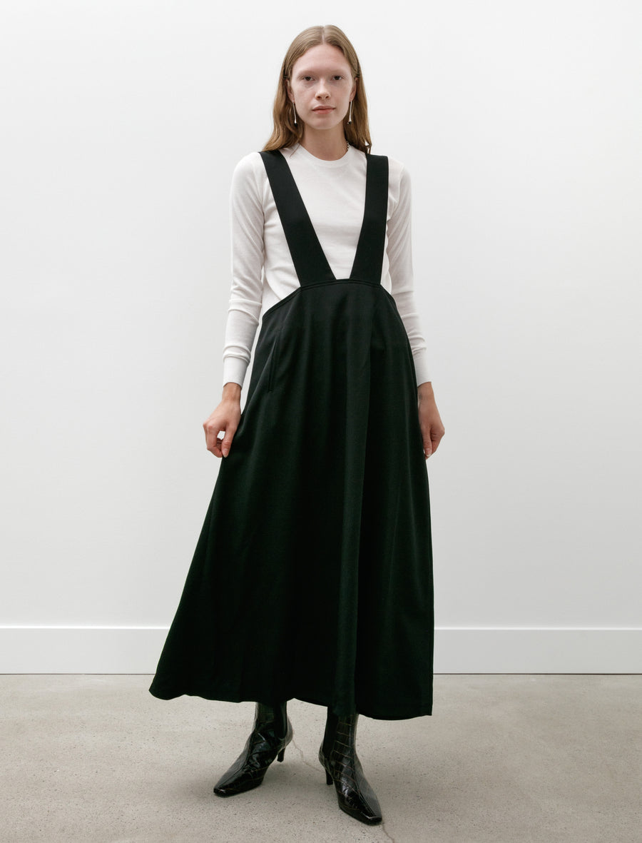 Long Flare Drape Skirt Black - Image 1