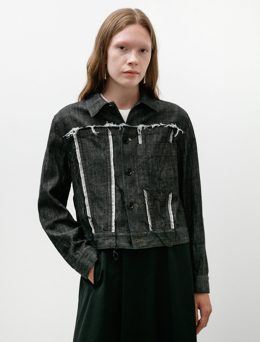 Untrimmed Panel Denim Jacket - Image 3