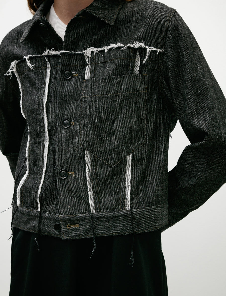 Untrimmed Panel Denim Jacket - Image 4