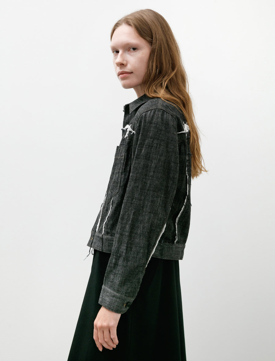 Untrimmed Panel Denim Jacket - Image 5