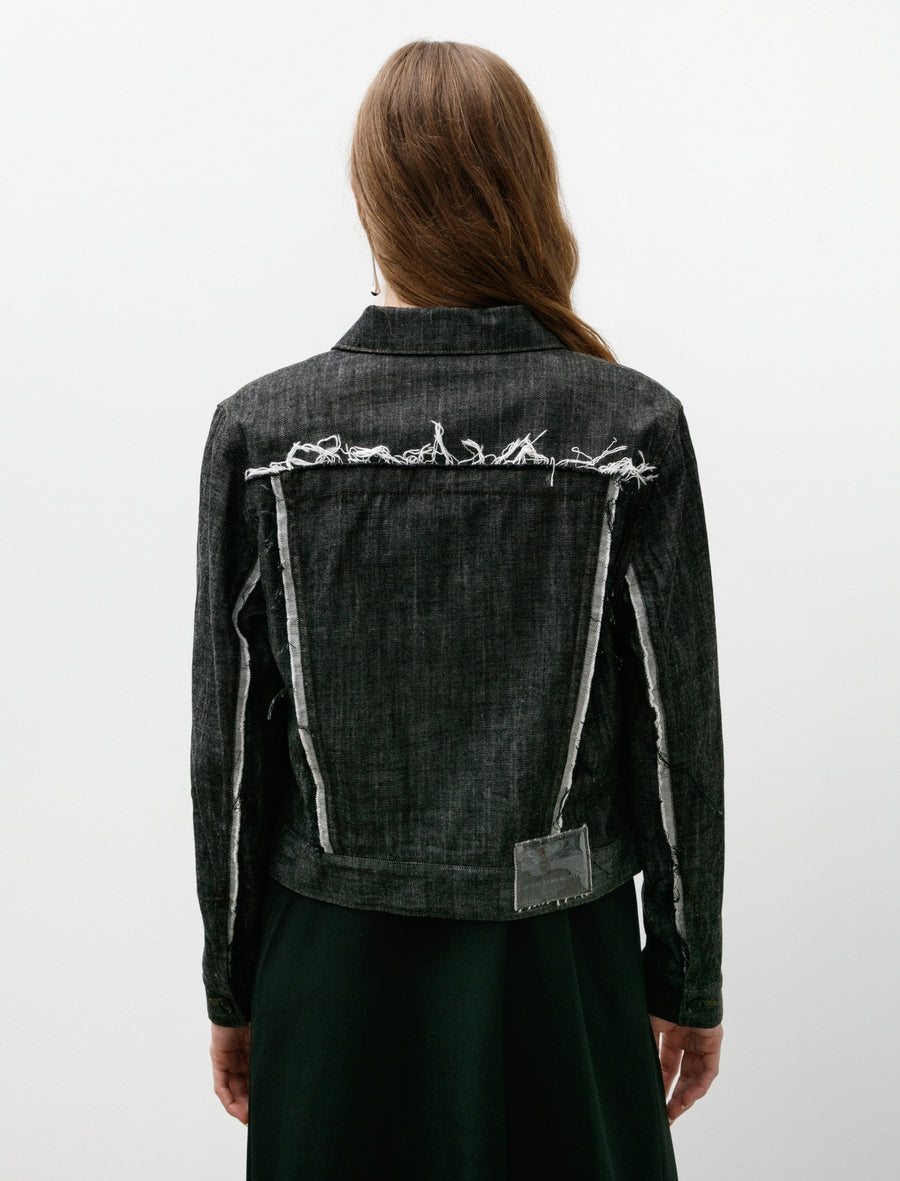 Untrimmed Panel Denim Jacket - Image 6