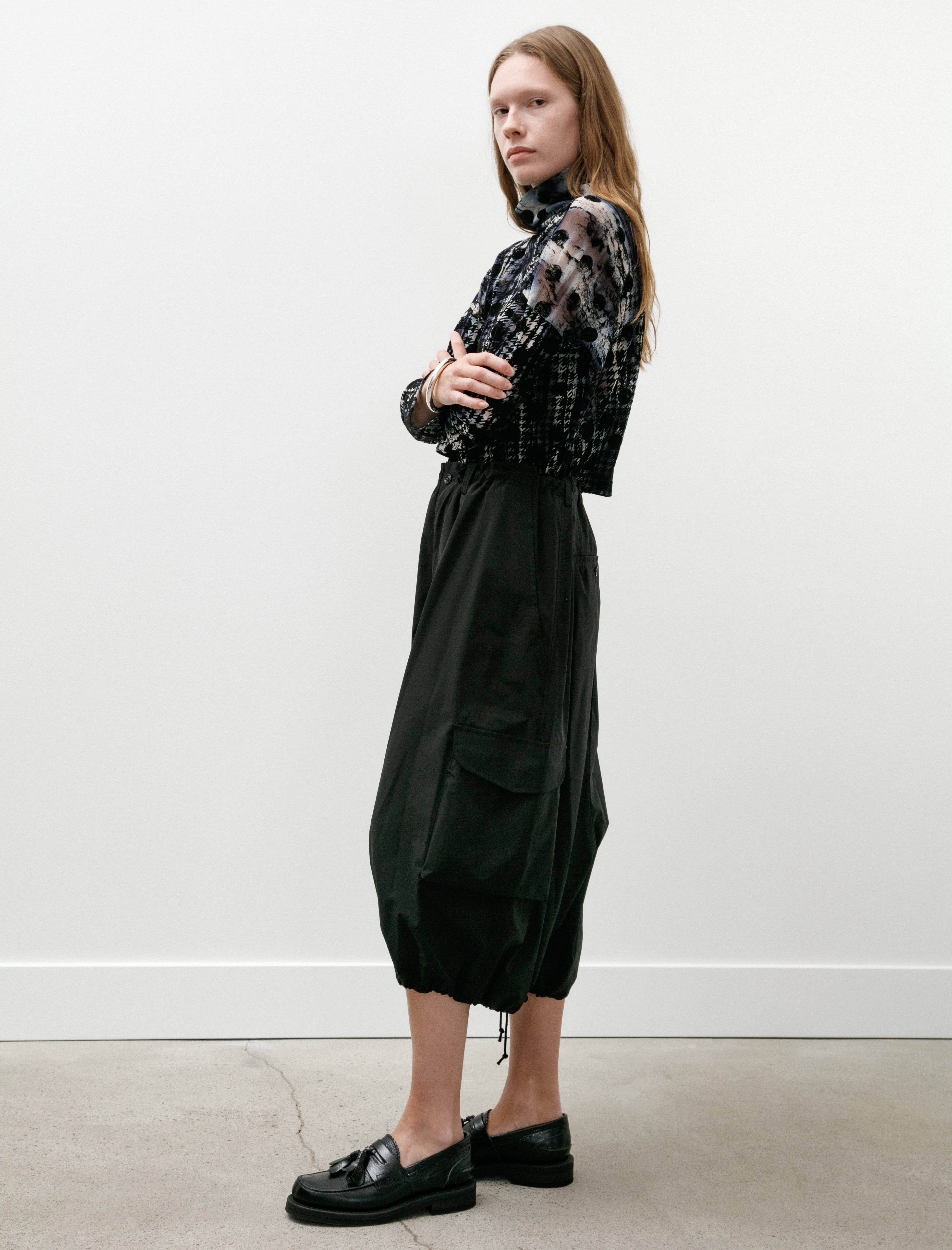 Y's by Yohji Yamamoto-6 Buttons String Pants Black