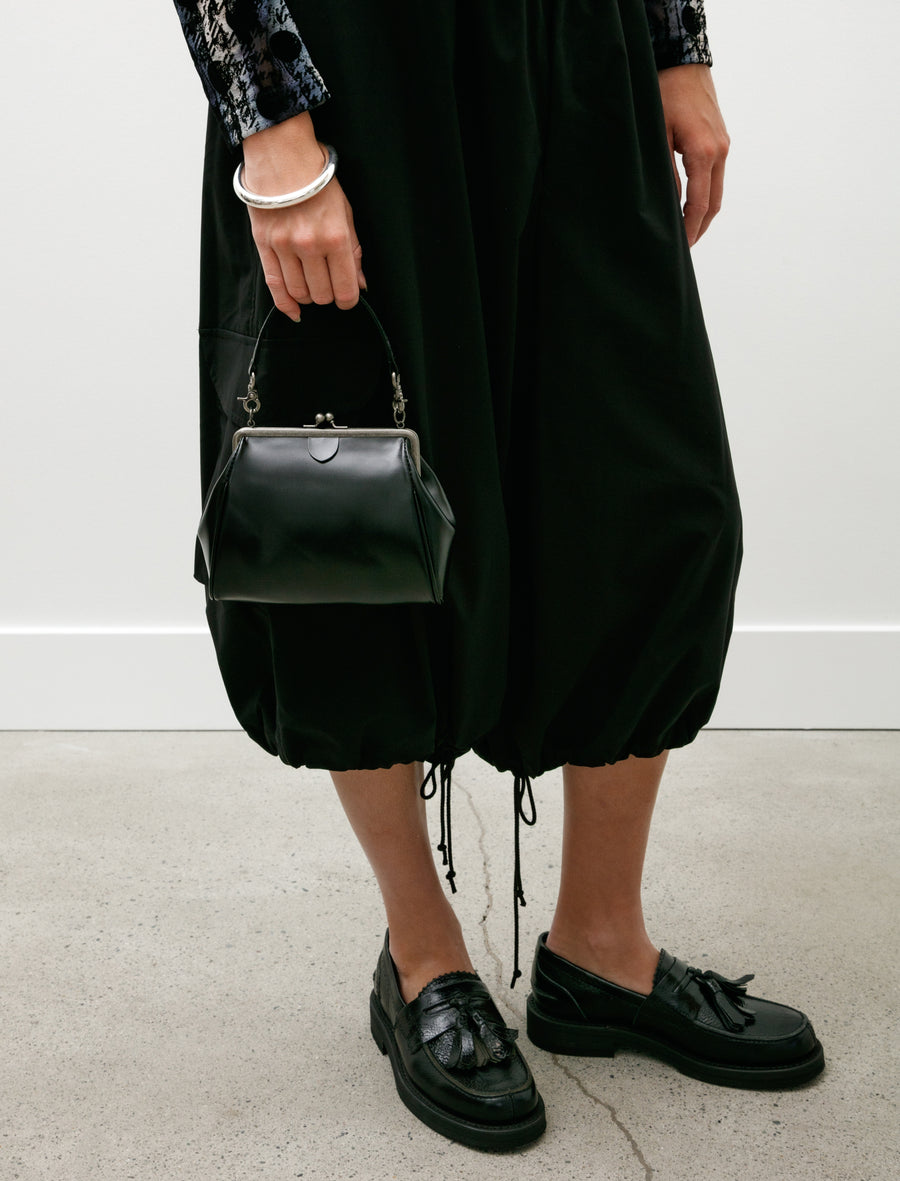 Shoulder Bag with Metal Clasps Black - Image 6