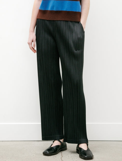 Pleats Please by Issey Miyake Thicker Bottoms Straight Pants Black