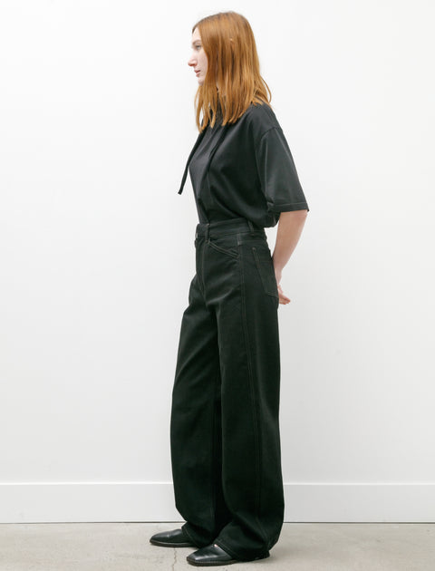 Lemaire Curved High Waisted Pants Black Denim