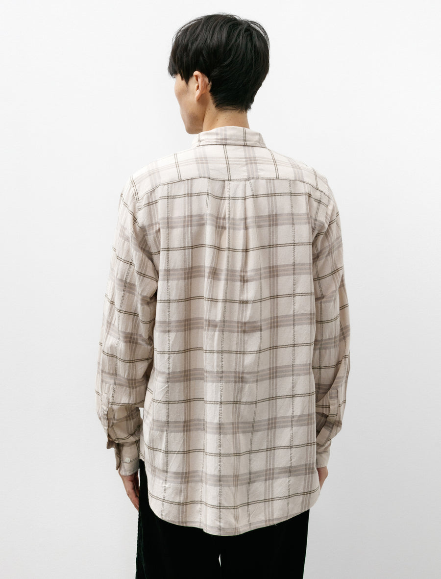 Algot Relaxed Textured Check Shirt Oatmeal - Image 2
