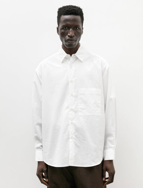 Evan Kinori Big Shirt Two Organic Cotton Hemp Typewriter White