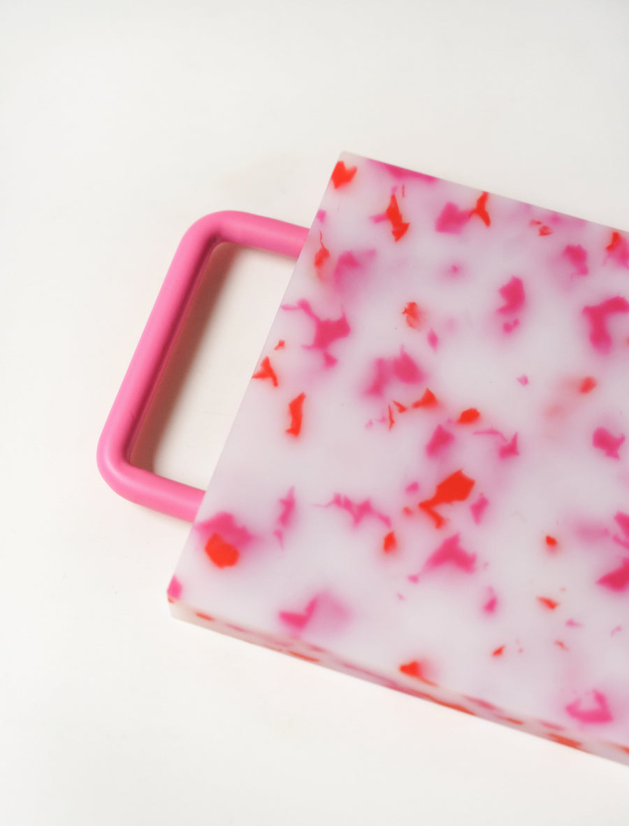 Small Chopping Board Pink + White - Image 3