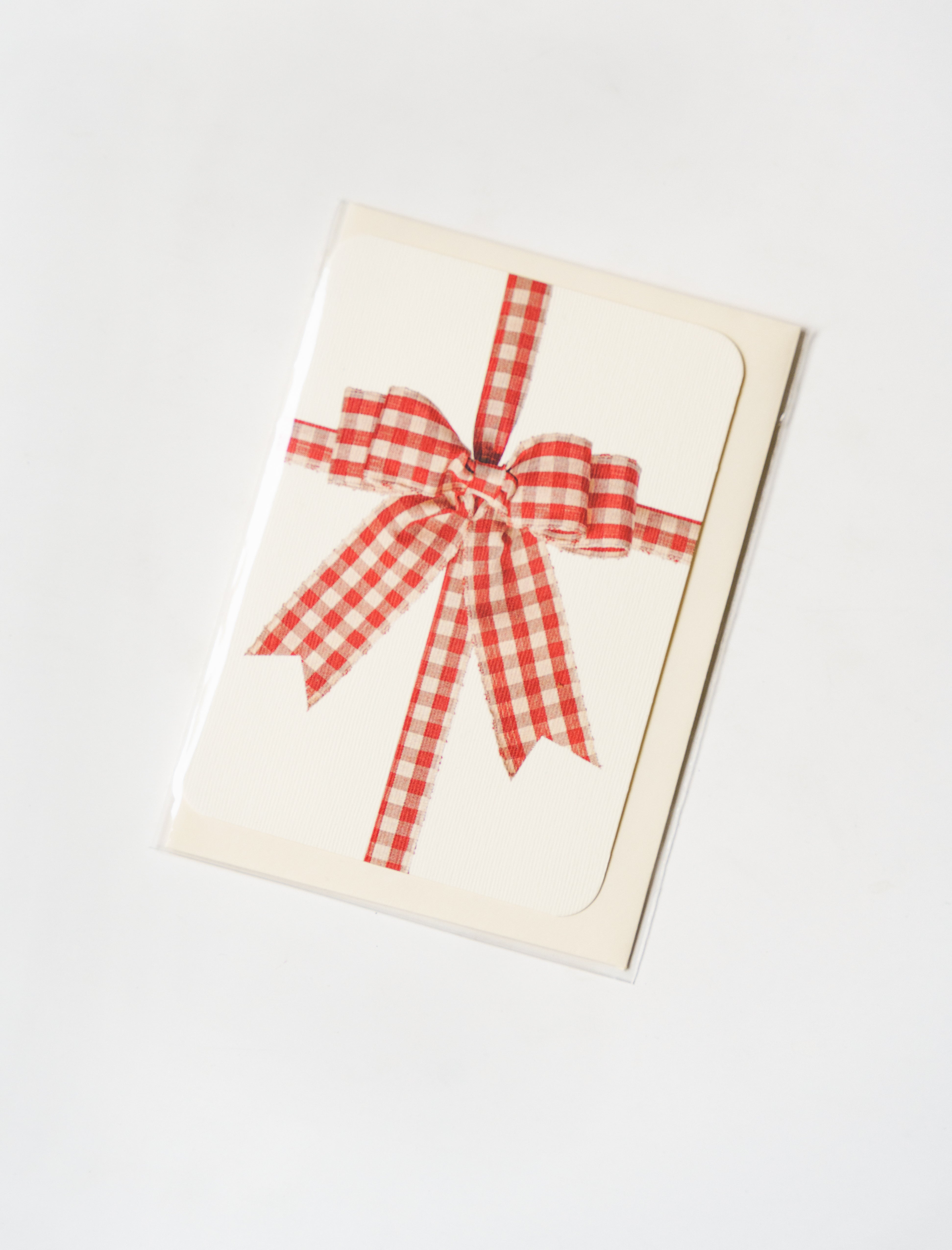 Canonbury Press Greeting Card Gingham Bow