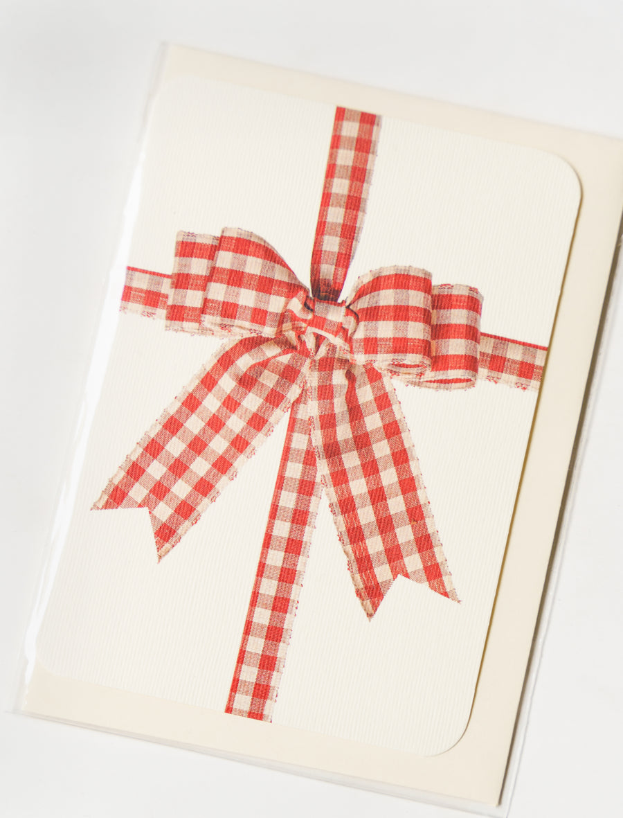 Greeting Card Gingham Bow - Image 2