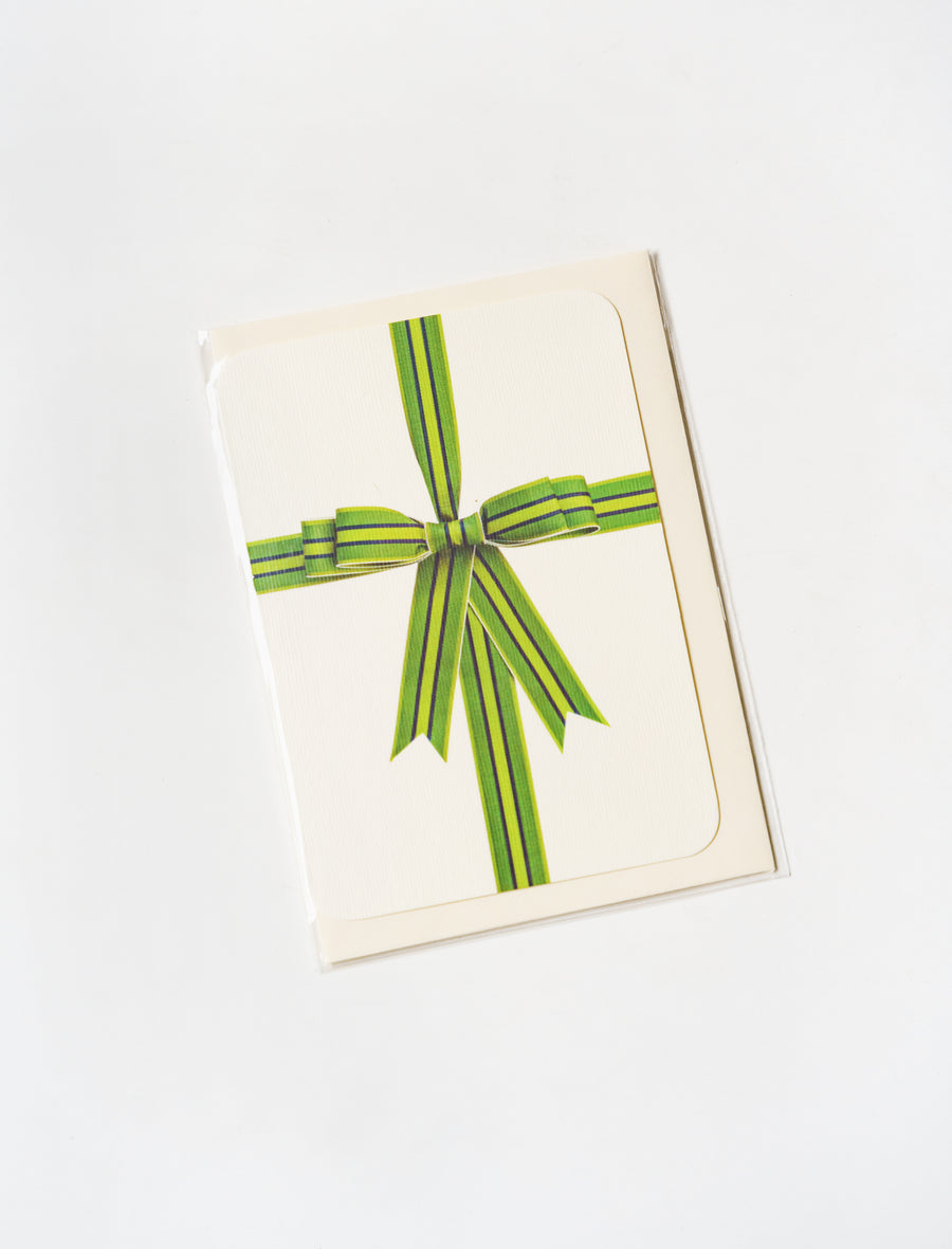 Greeting Card Green Bow - Image 1