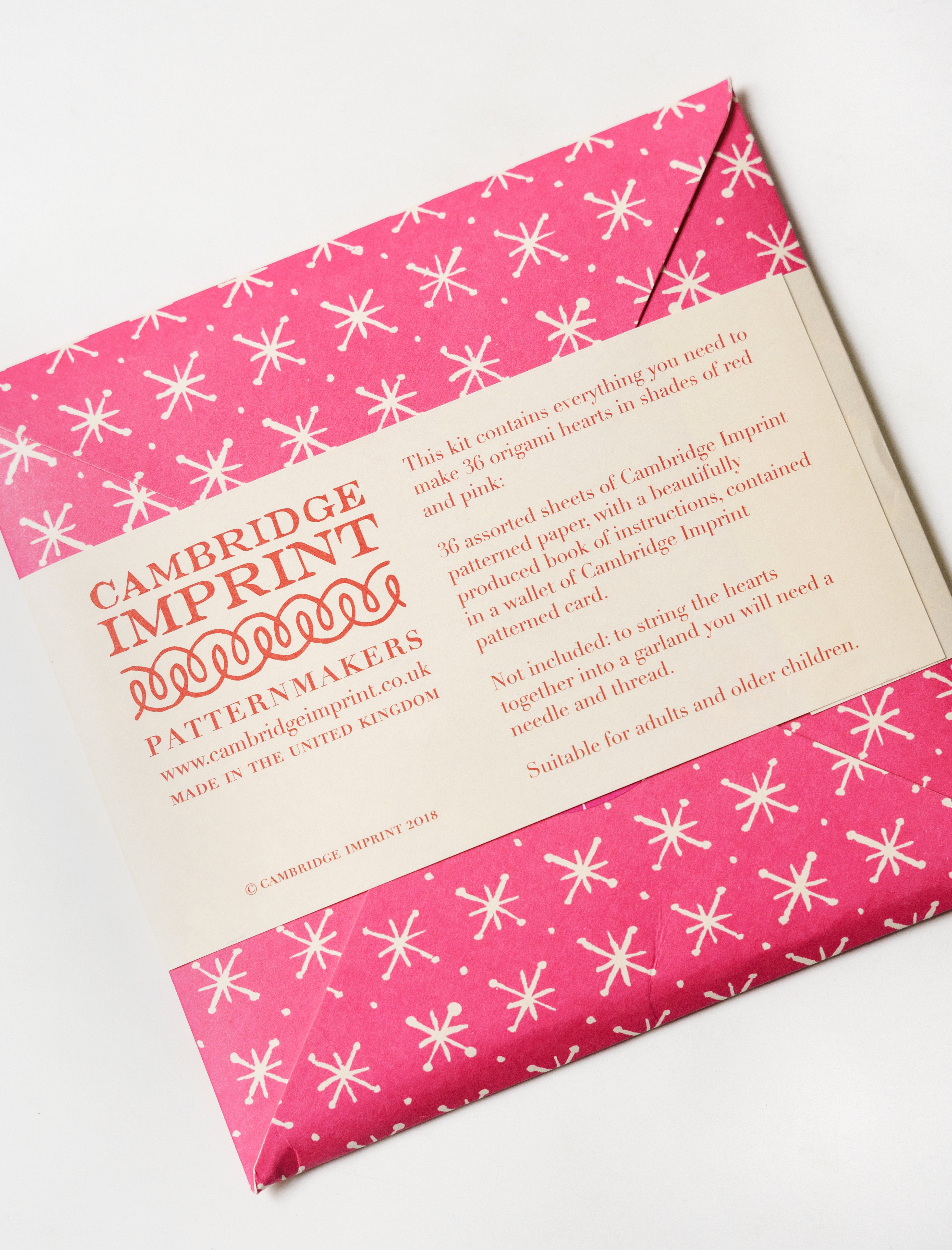 Cambridge Imprint Origami Heart Bunting Kit