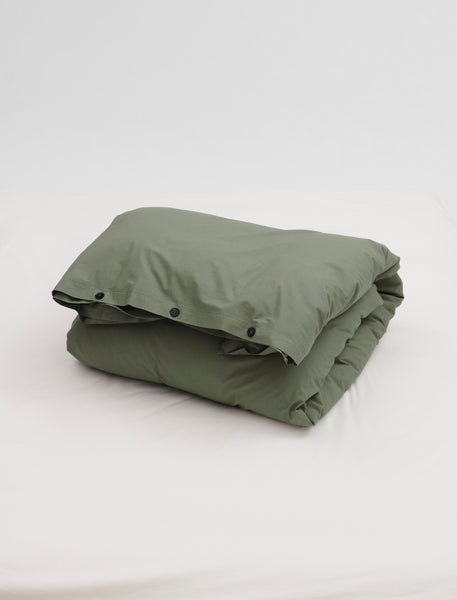 Tekla Percale Double Duvet Cover Olive Green – Neighbour