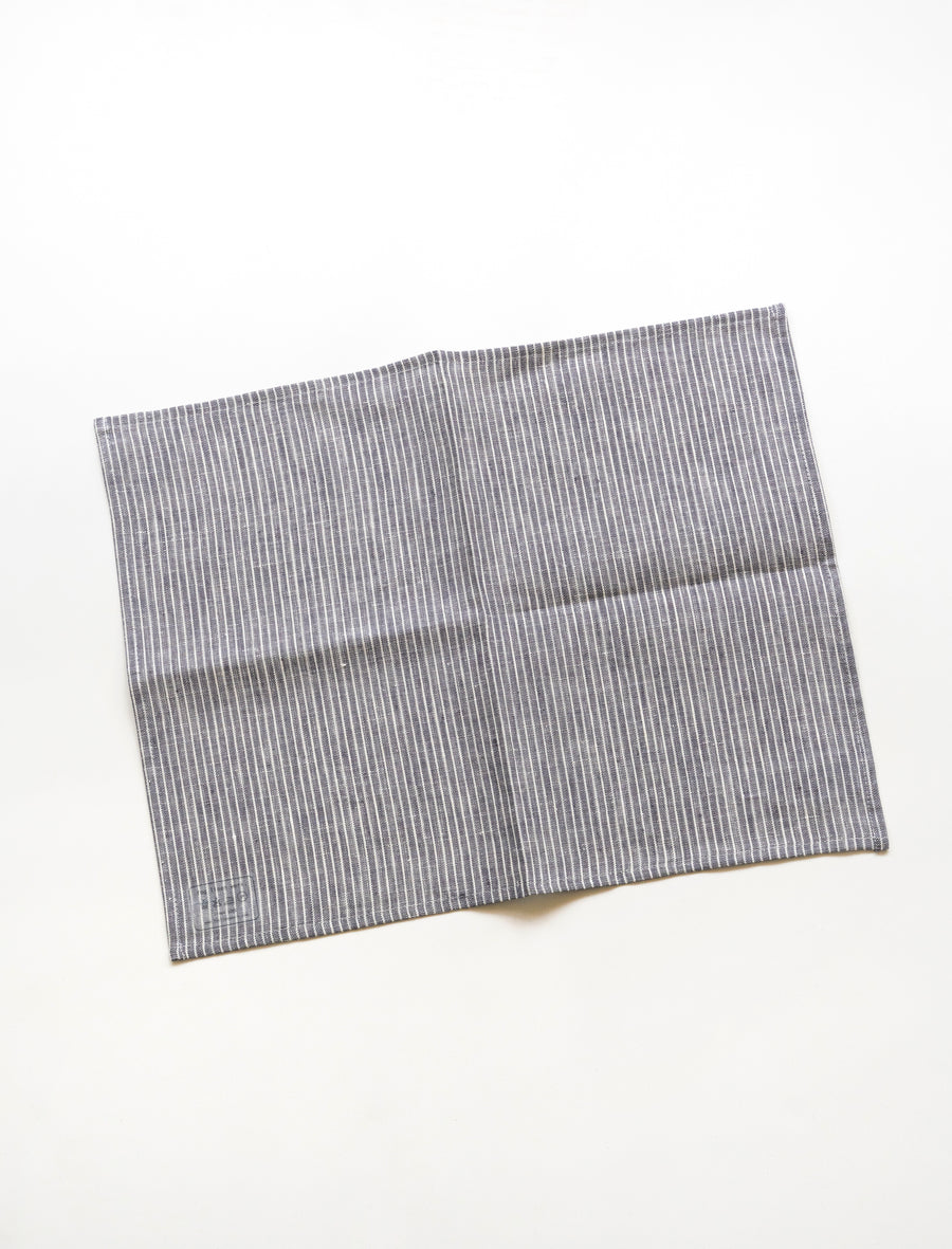 Linen Placemat Grey White Stripe - Image 1