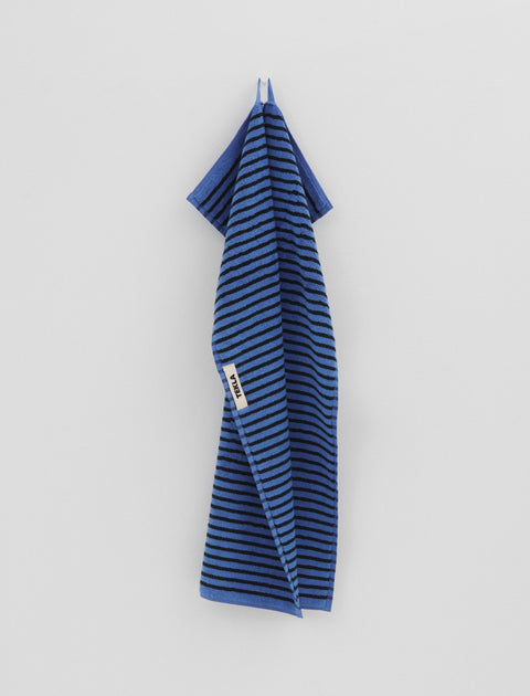 Tekla Terry Towel Striped Black & Blue